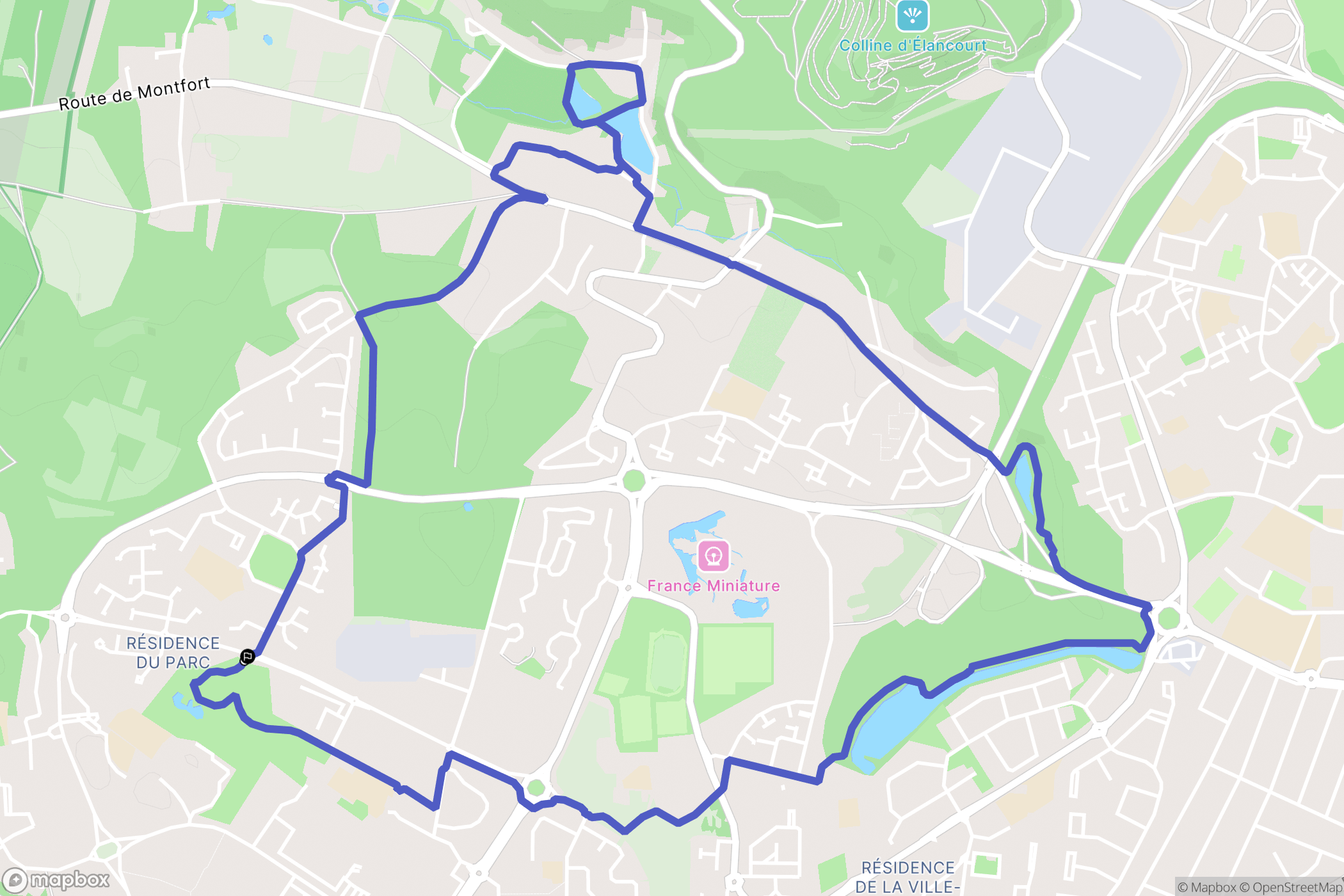 Élancourt : carte du parcours de randonnée - France