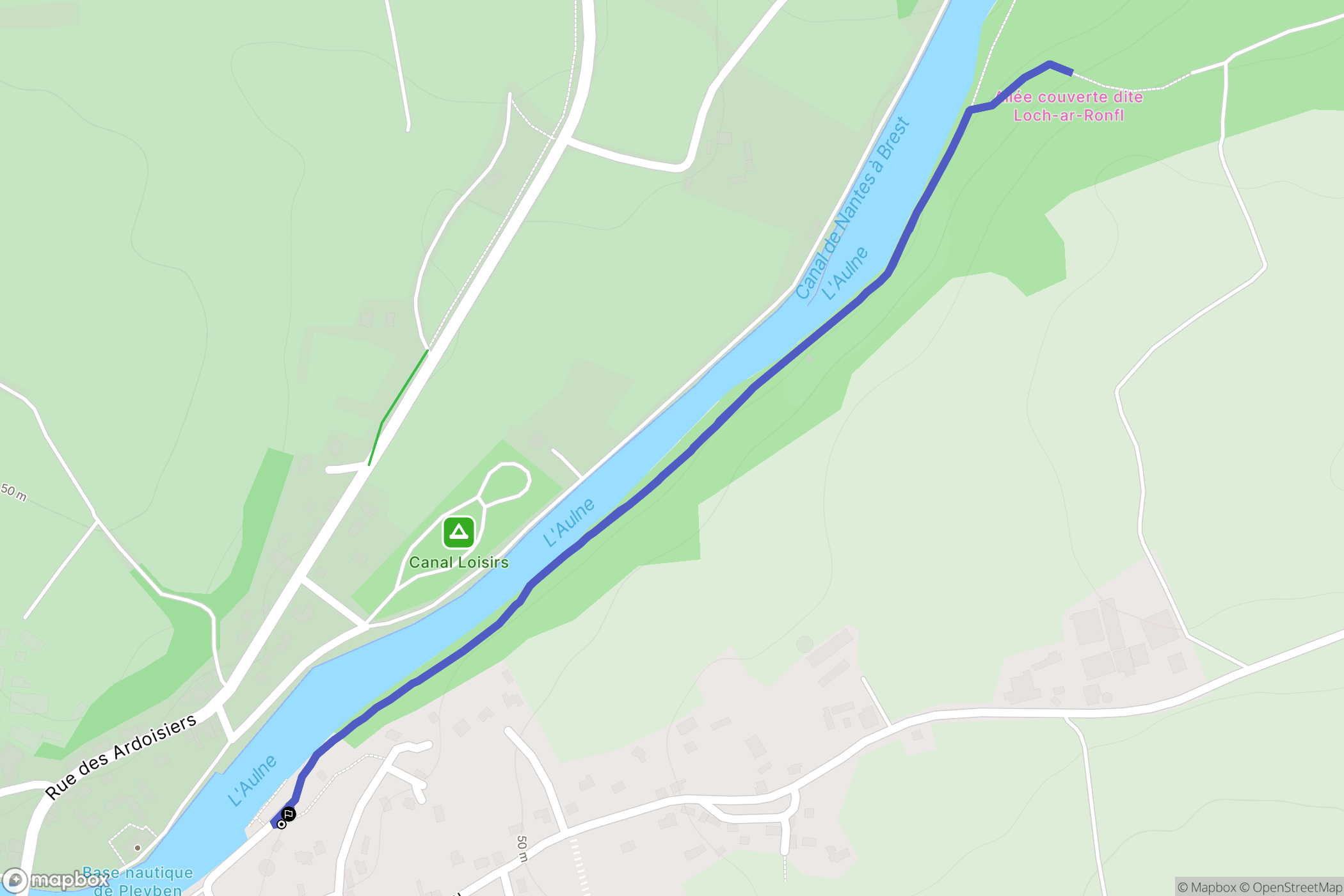 Gouézec : carte du parcours de randonnée - France
