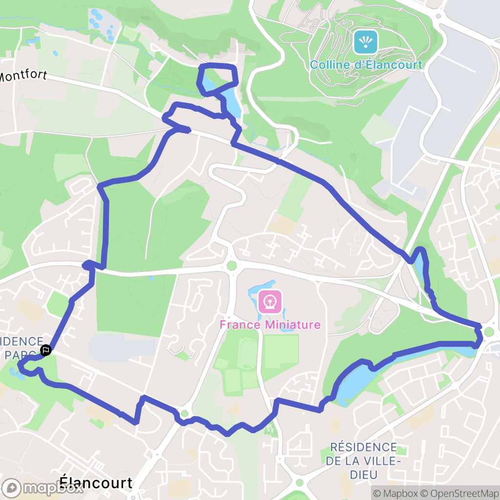 Élancourt : carte du parcours de randonnée - France
