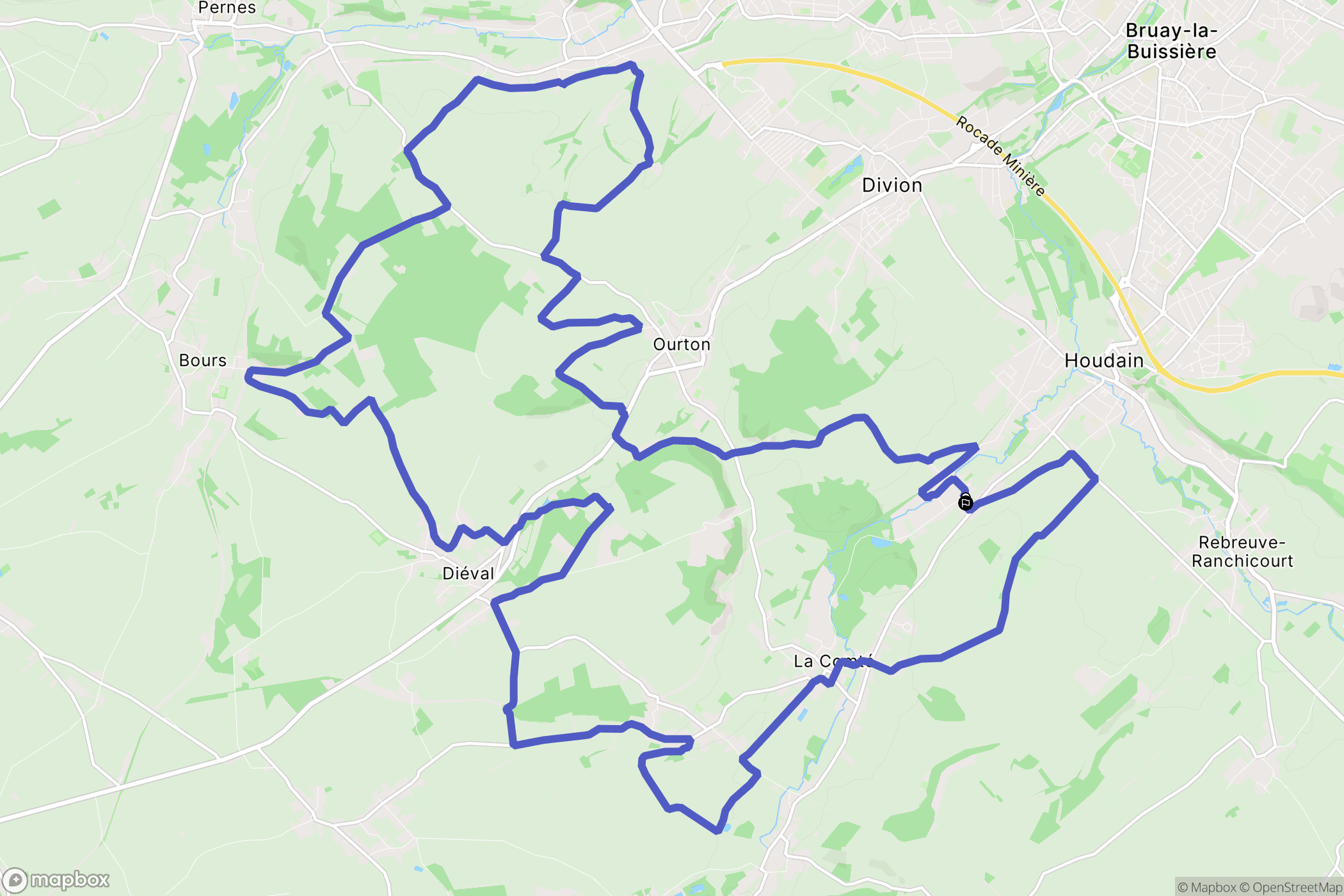 Beugin : carte du parcours de randonnée - France