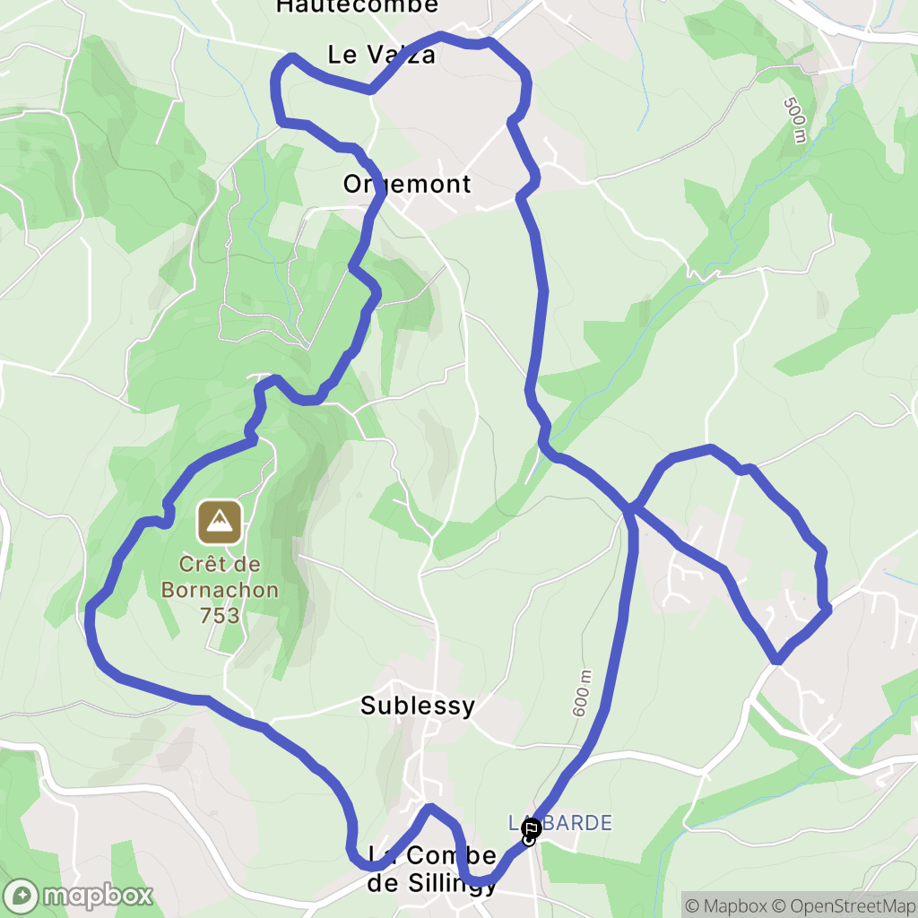 Sillingy : carte du parcours de randonnée - France