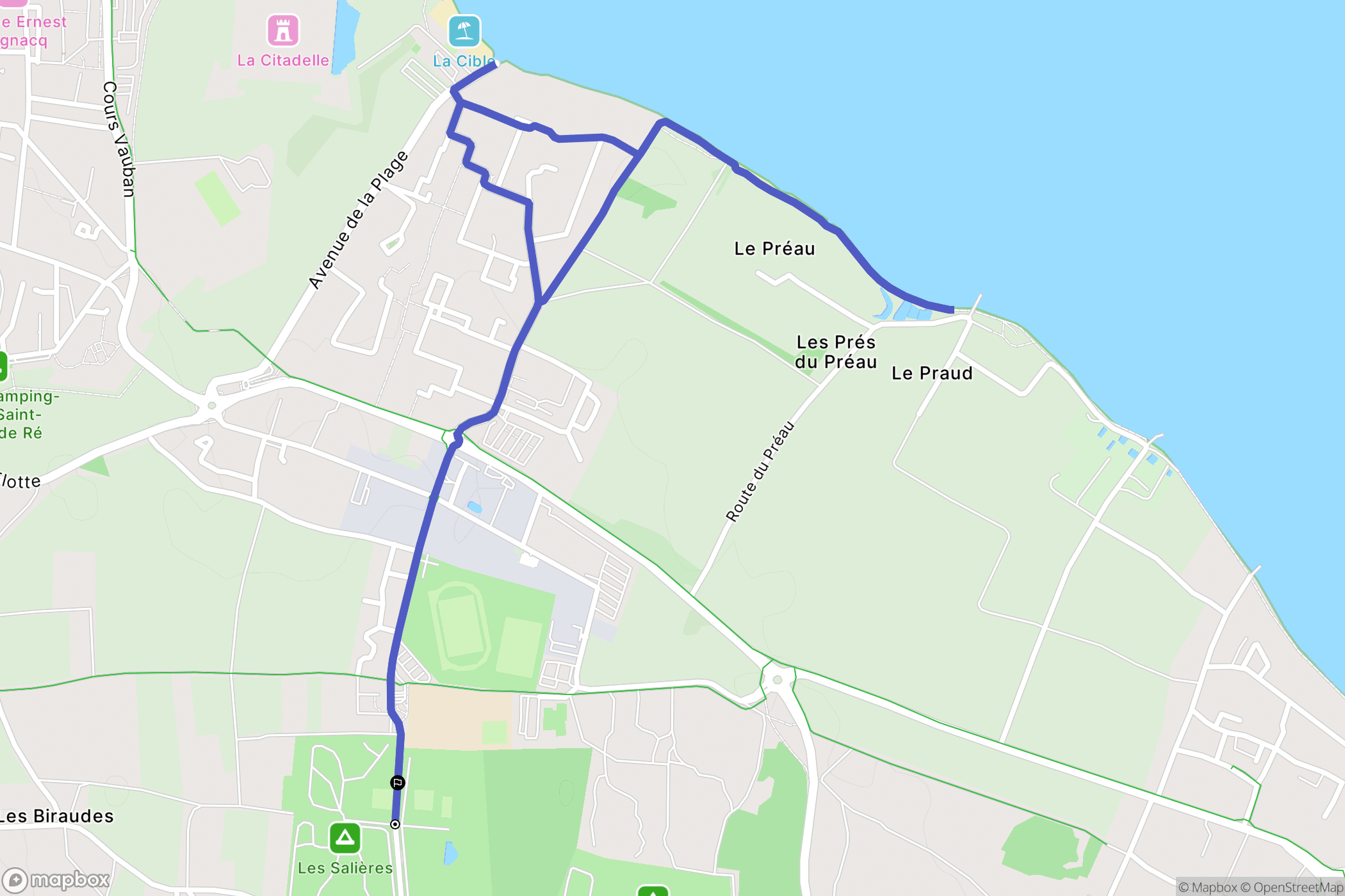 Saint-Martin-de-Ré : carte du parcours de randonnée - France