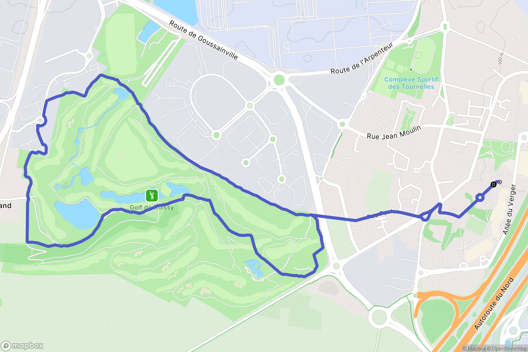 Roissy-en-France : carte du parcours de randonnée - France