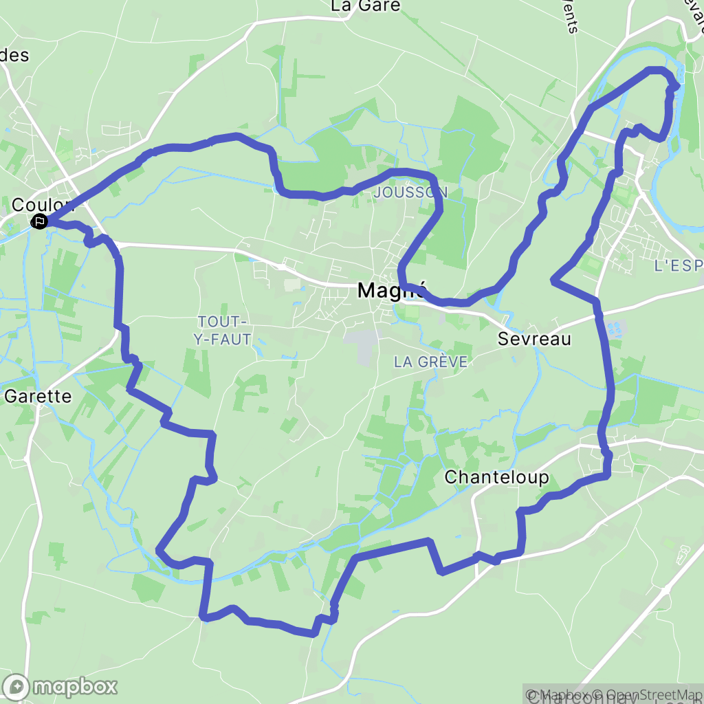 Coulon : carte du parcours de randonnée - France