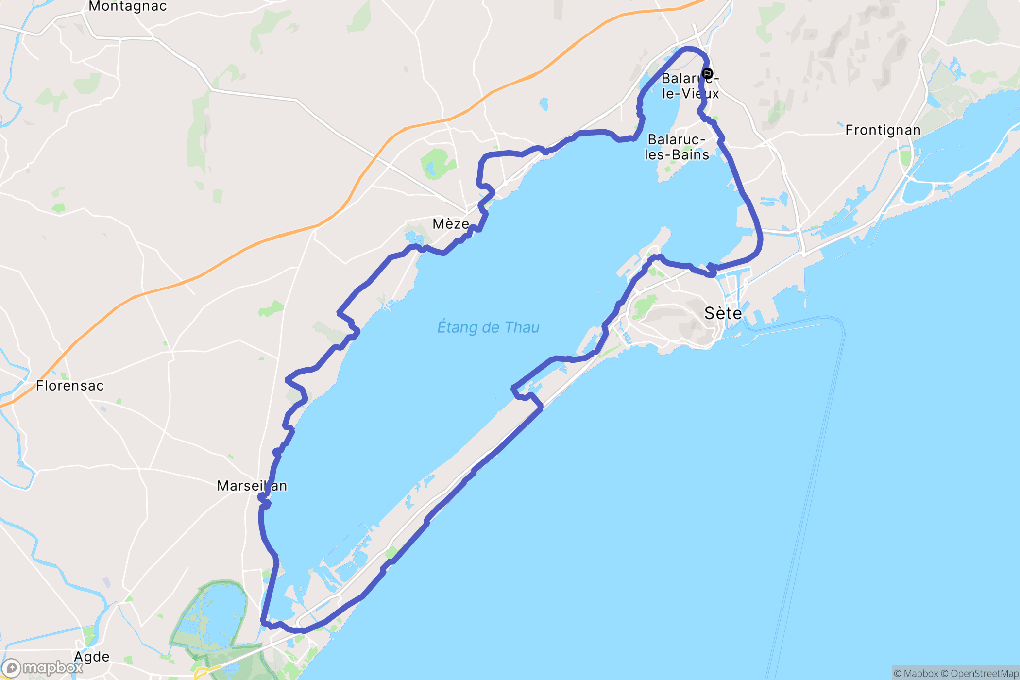 Balaruc-le-Vieux : carte du parcours de randonnée - France