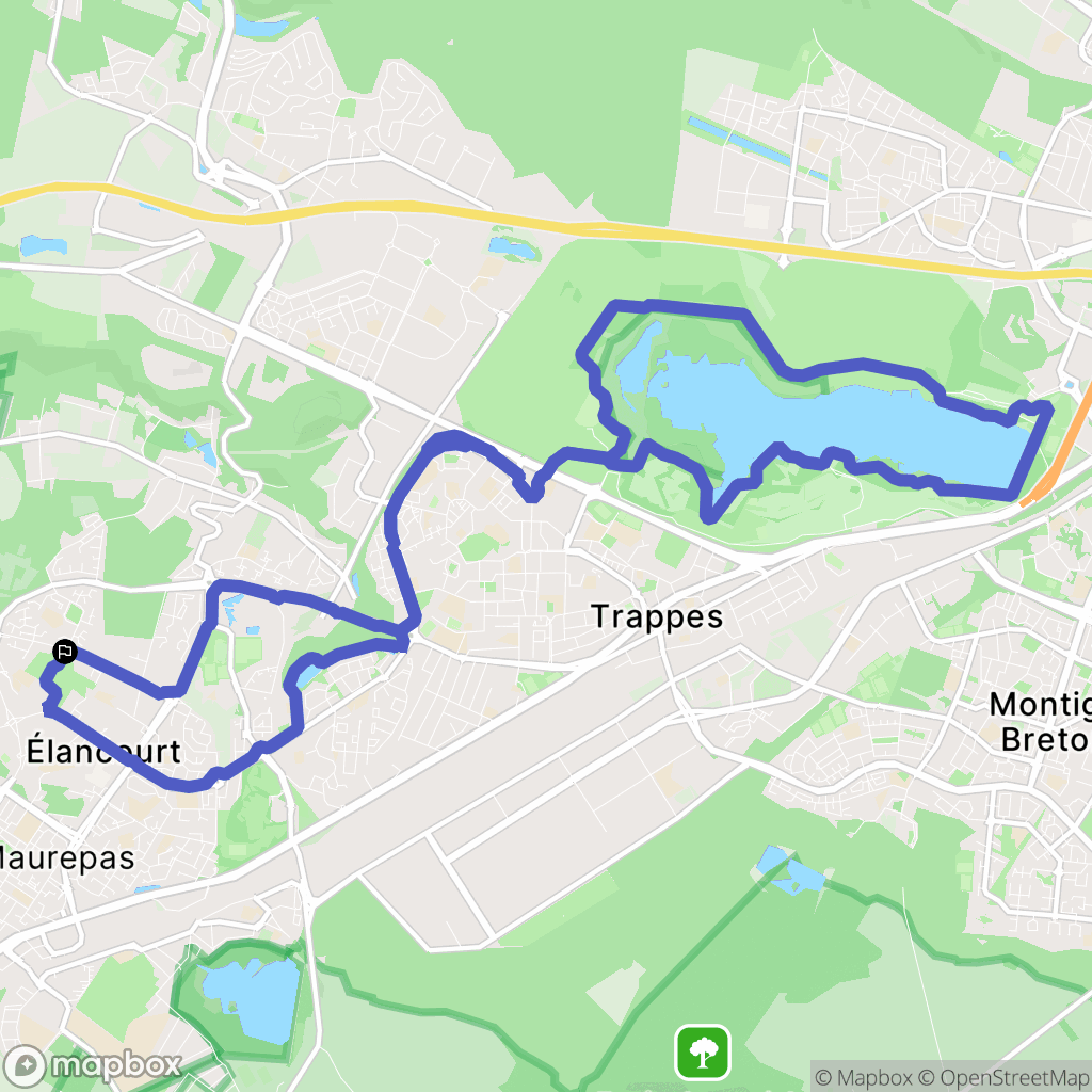 Élancourt : carte du parcours de randonnée - France