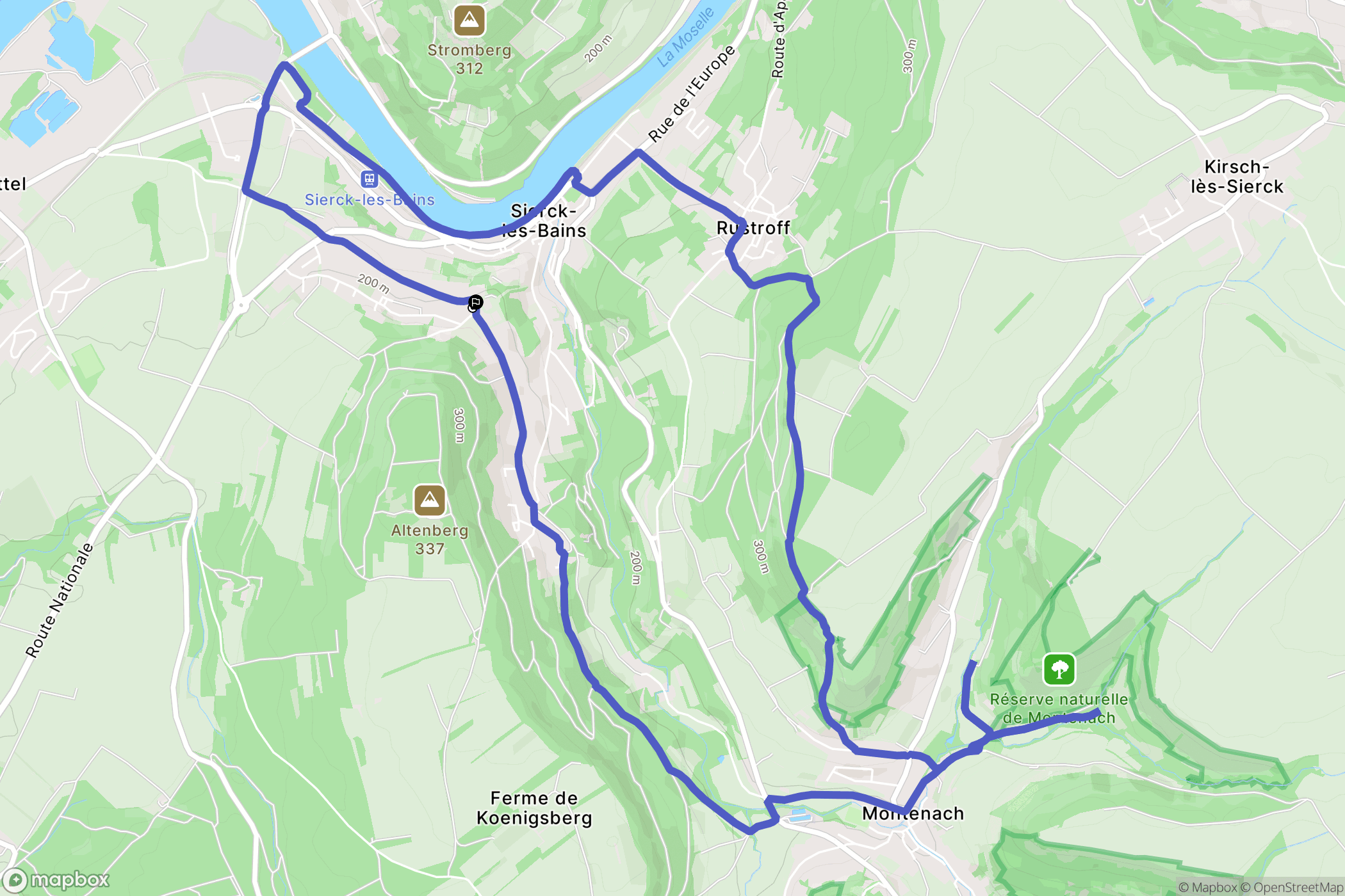 Sierck-les-Bains : carte du parcours de randonnée - France