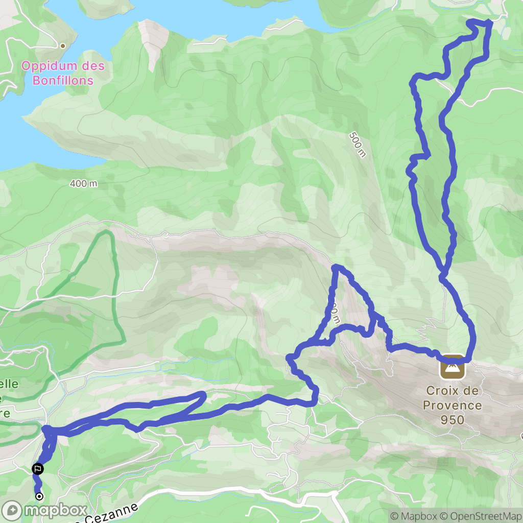 Beaurecueil : carte du parcours de randonnée - France
