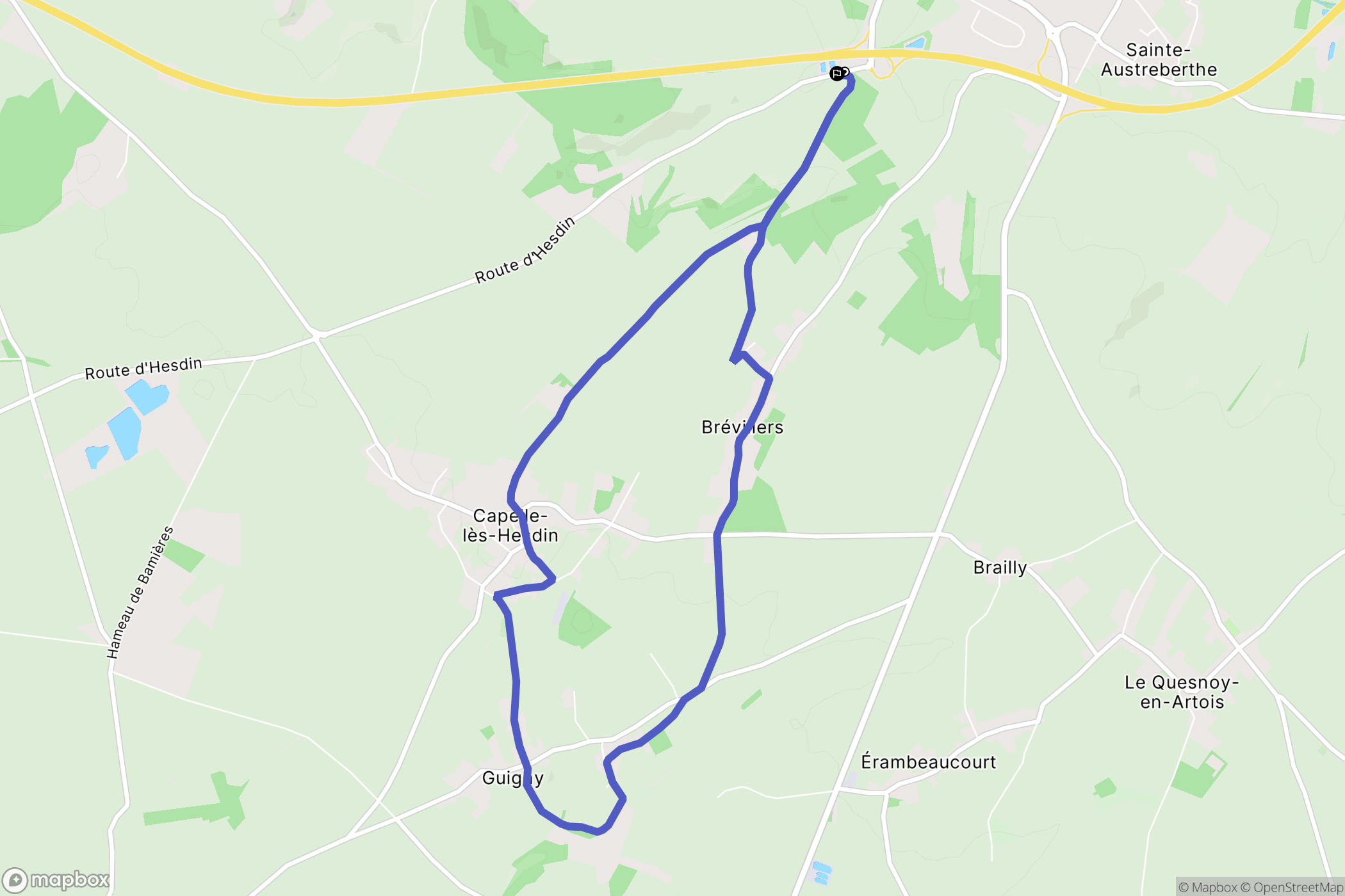 Marconne : carte du parcours de randonnée - France