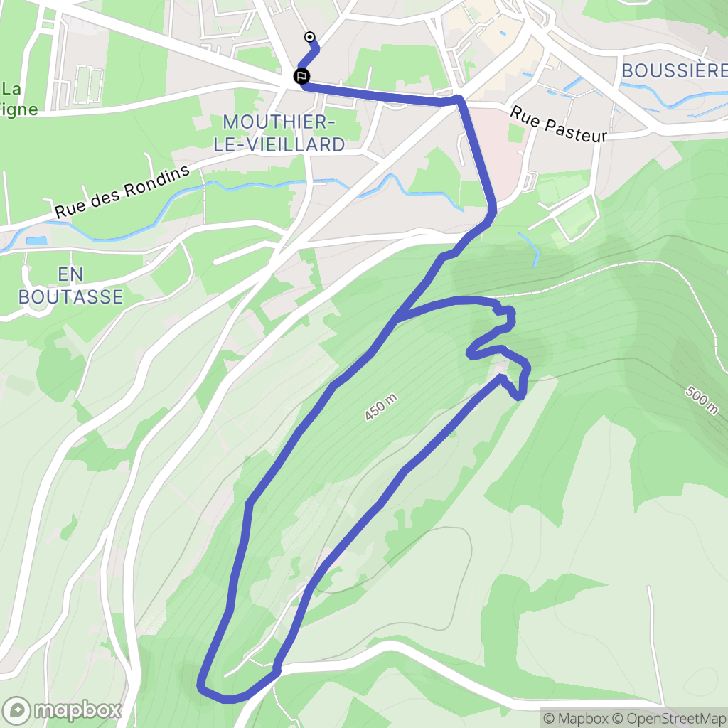 Poligny : carte du parcours de randonnée - France