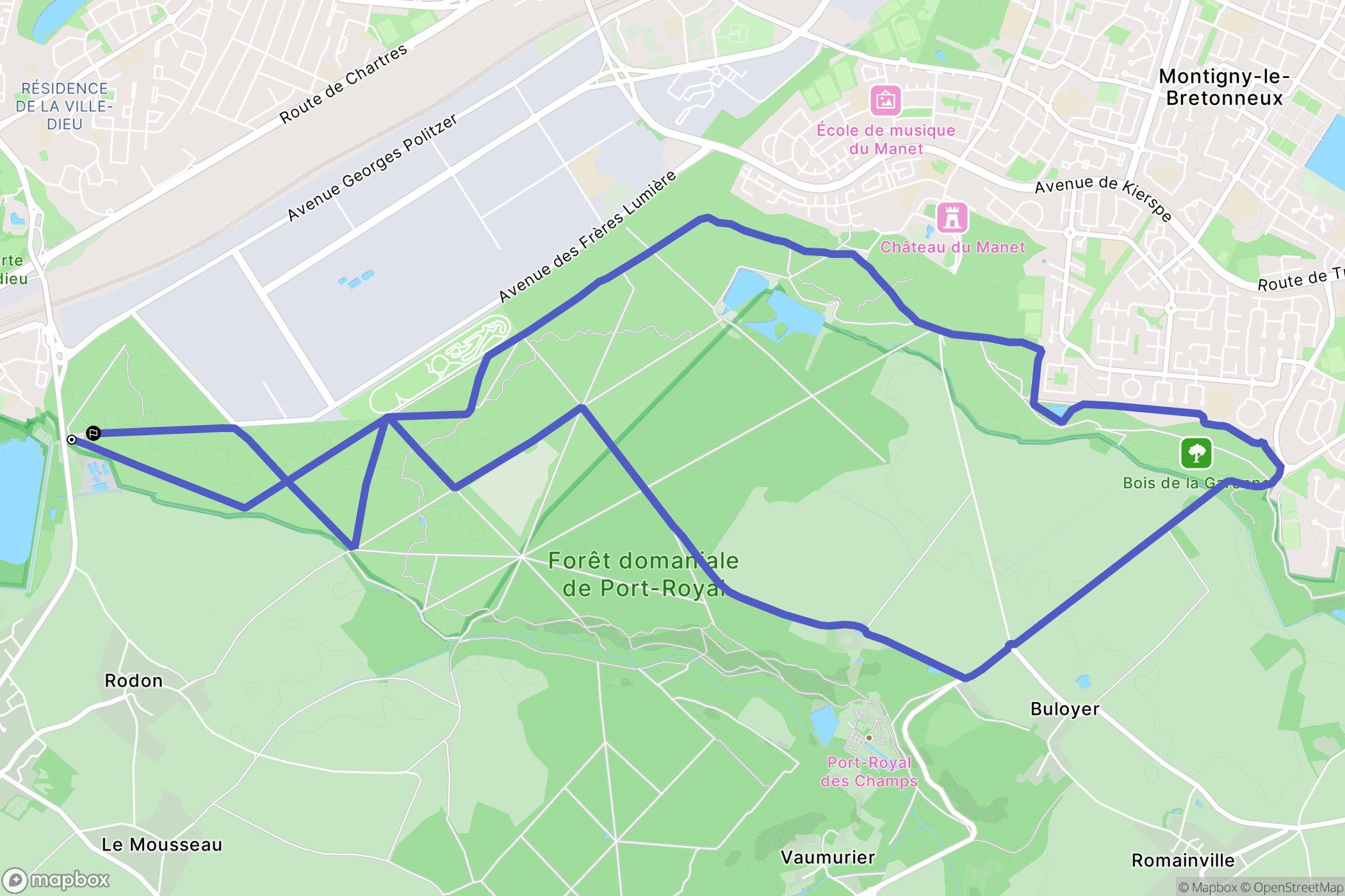 Élancourt : carte du parcours de randonnée - France