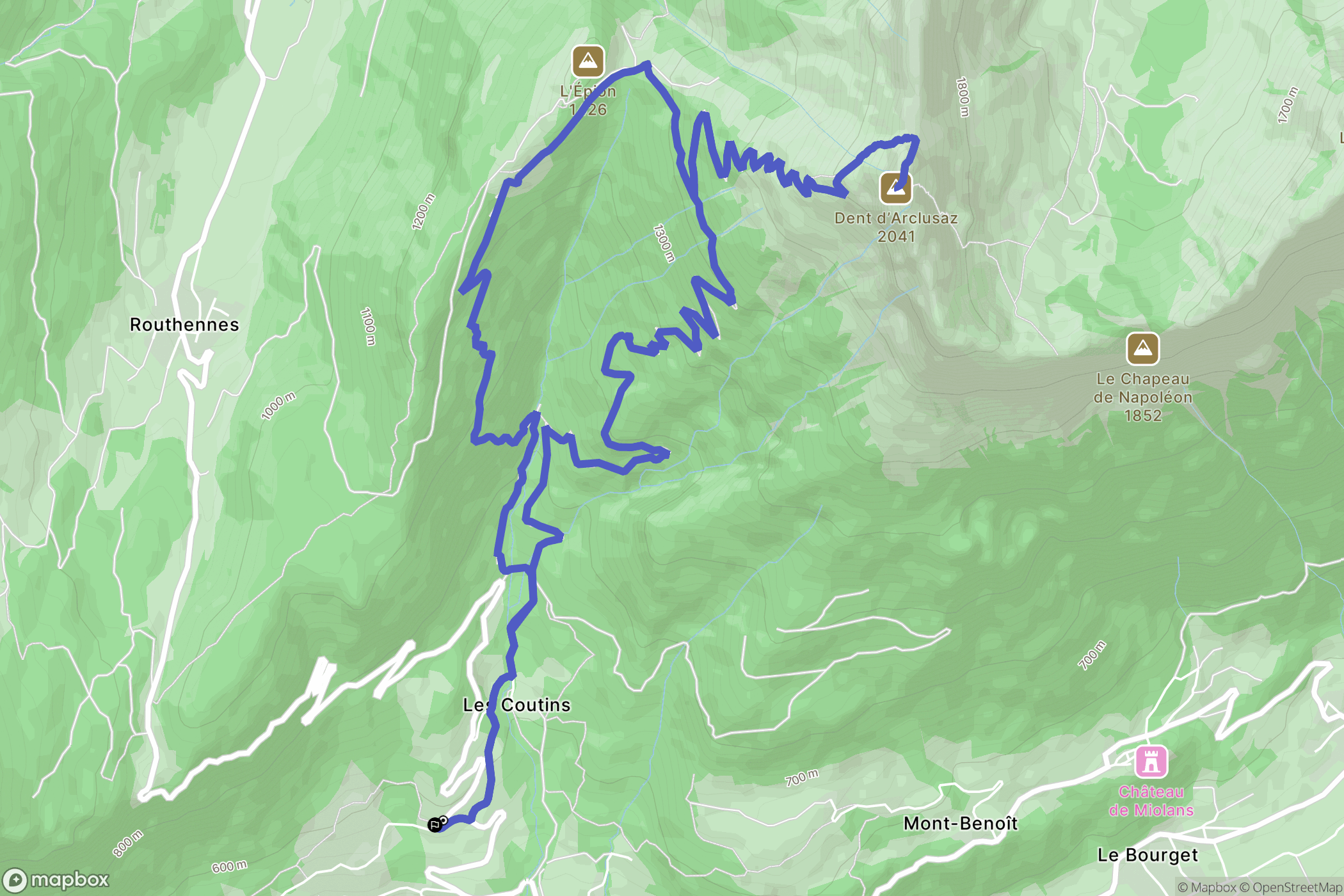 Saint-Pierre-d'Albigny : carte du parcours de randonnée - France