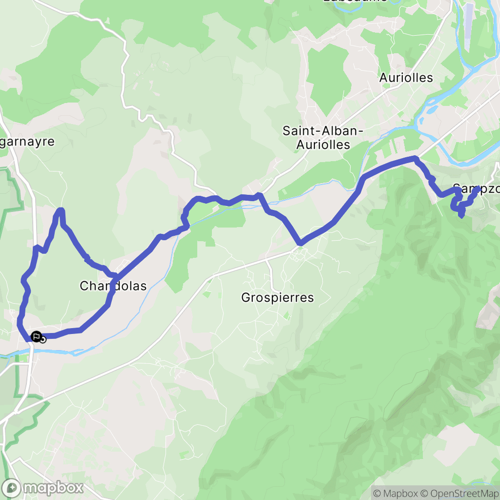 Chandolas : carte du parcours de randonnée - France