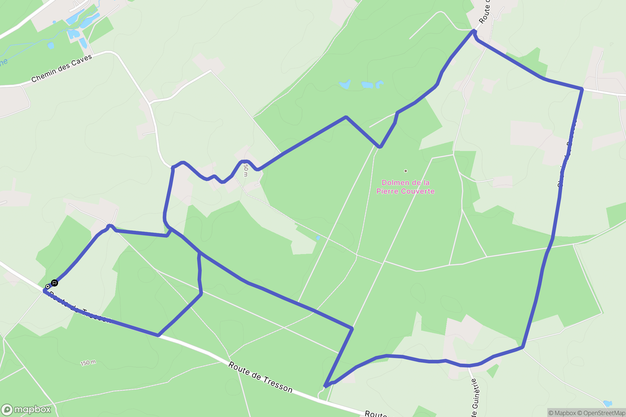 Saint-Mars-de-Locquenay : carte du parcours de randonnée - France