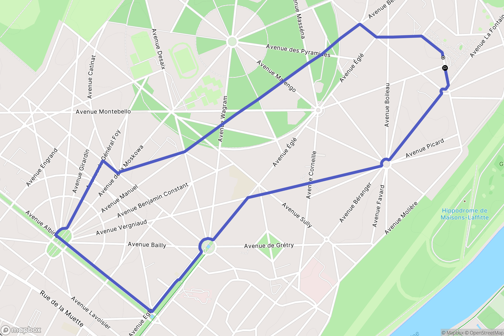 Maisons-Laffitte : carte du parcours de randonnée - France