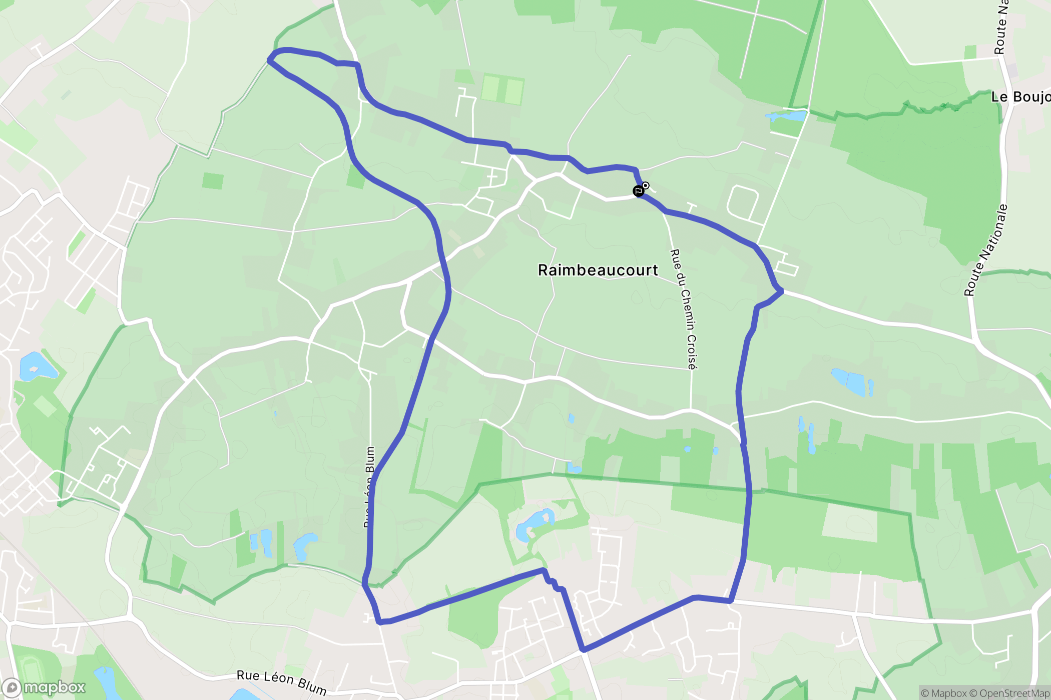 Raimbeaucourt : carte du parcours de randonnée - France