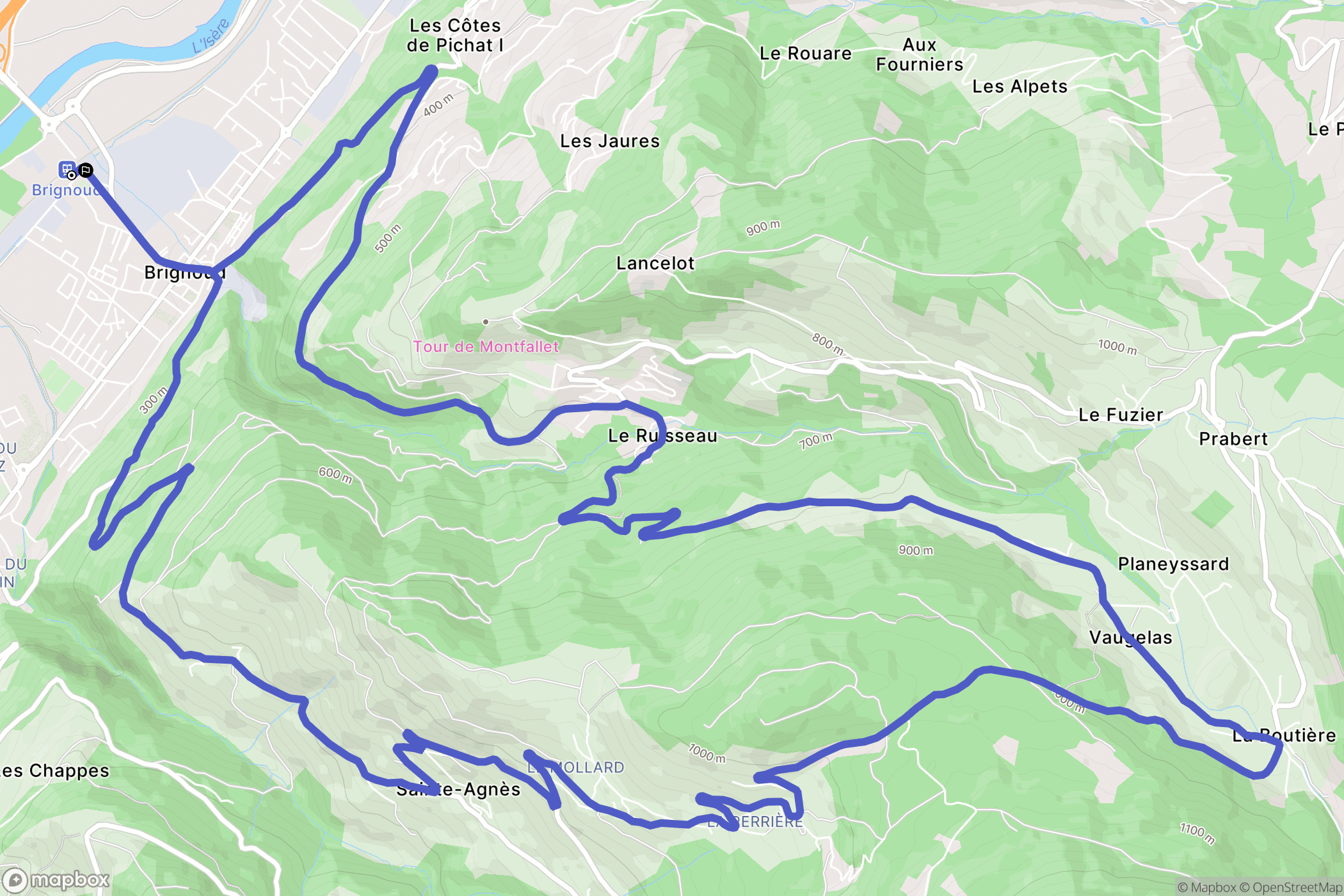 Villard-Bonnot : carte du parcours de randonnée - France
