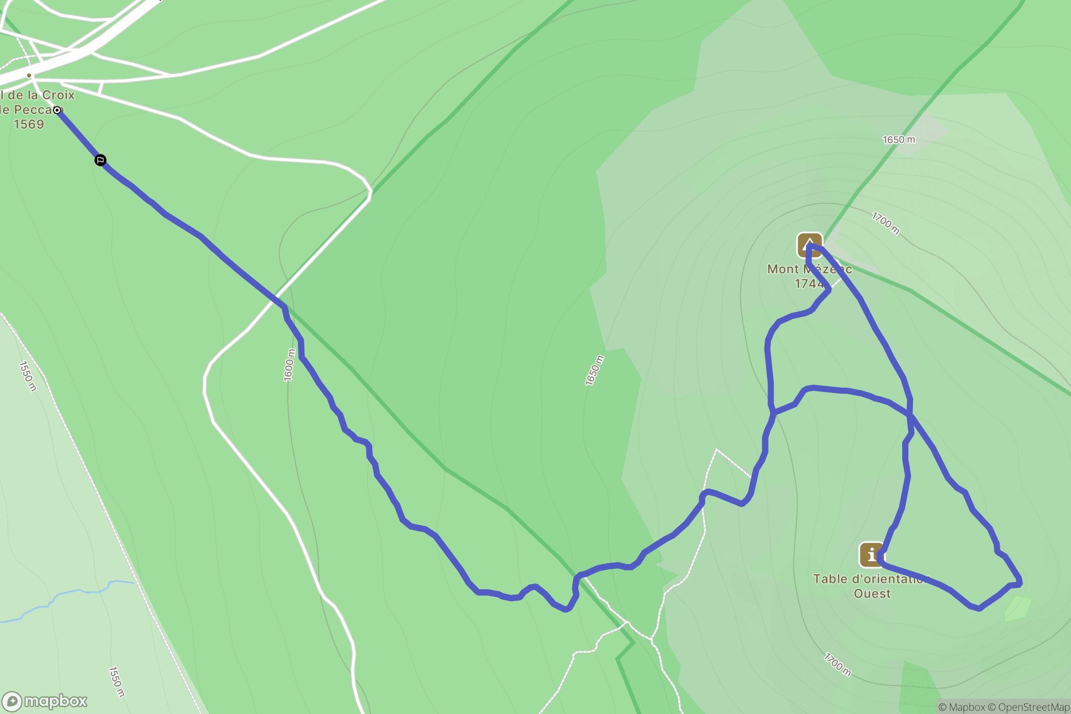Les Estables : carte du parcours de randonnée - France