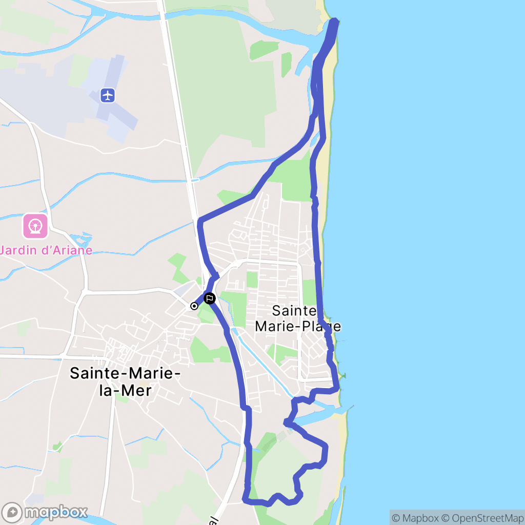 Sainte-Marie-la-Mer : carte du parcours de randonnée - France