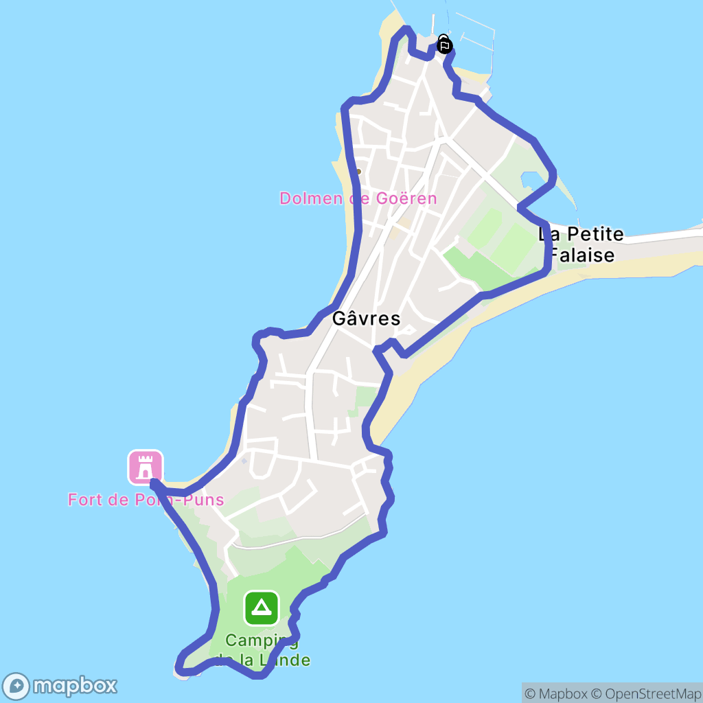 Gâvres : carte du parcours de randonnée - France