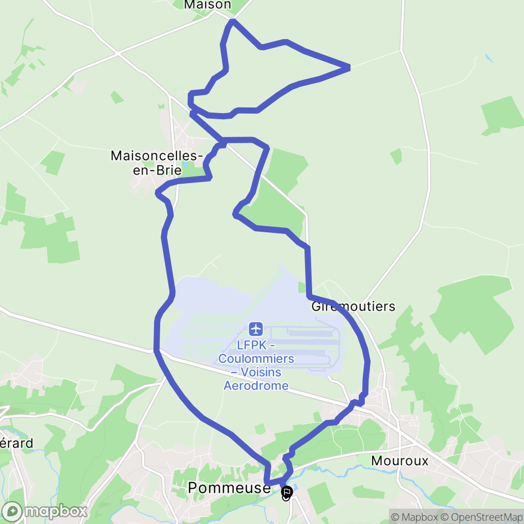 Pommeuse : carte du parcours de randonnée - France