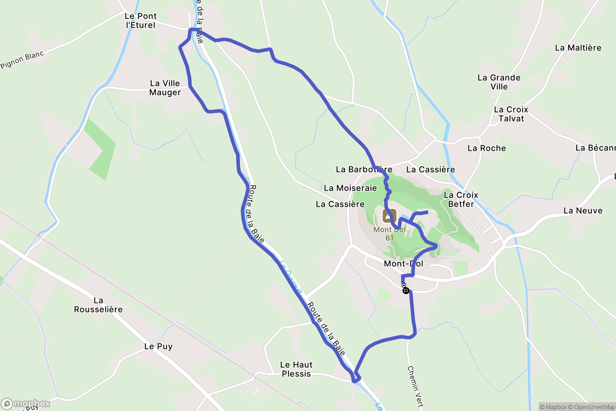 Mont-Dol : carte du parcours de randonnée - France