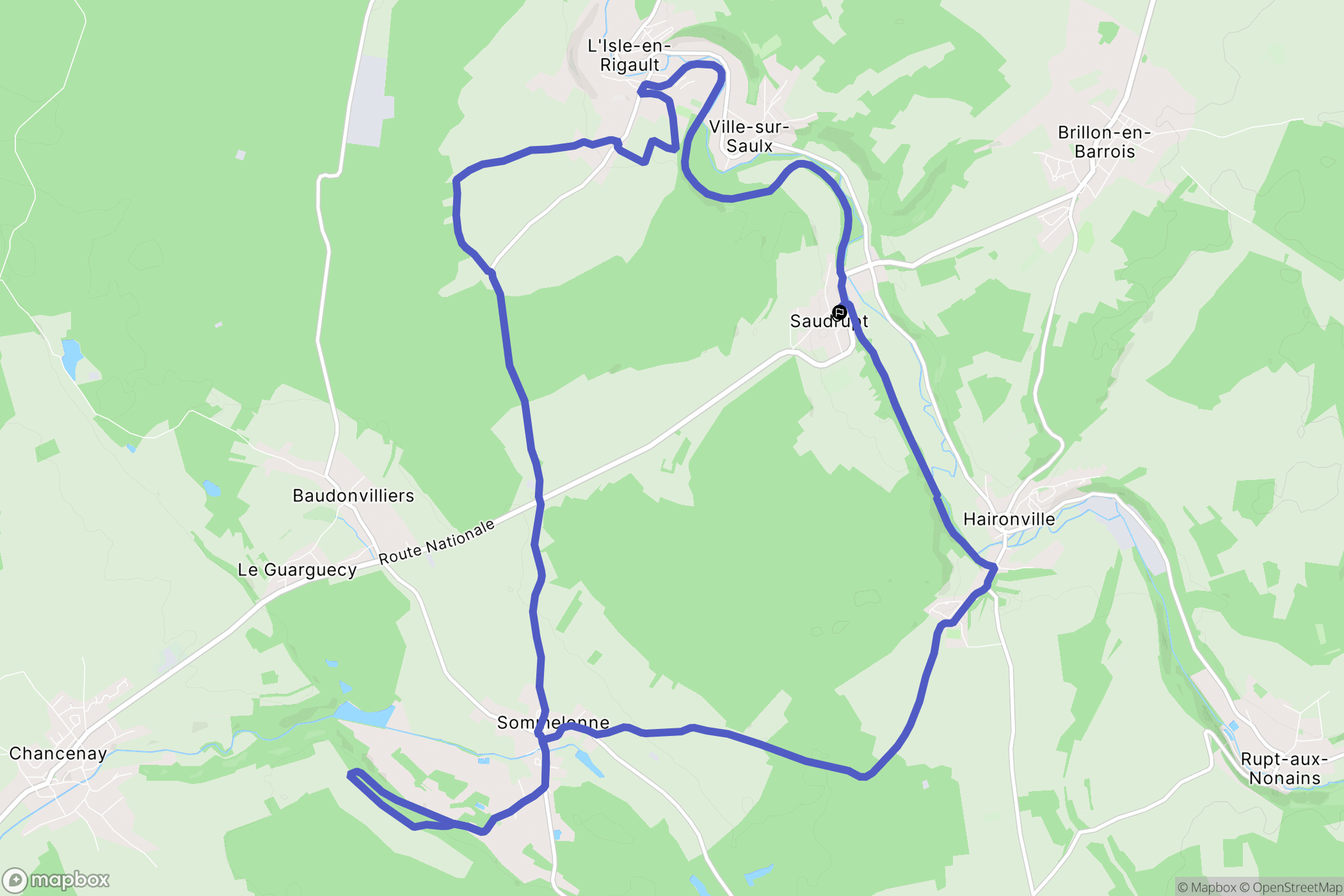 Saudrupt : carte du parcours de randonnée - France