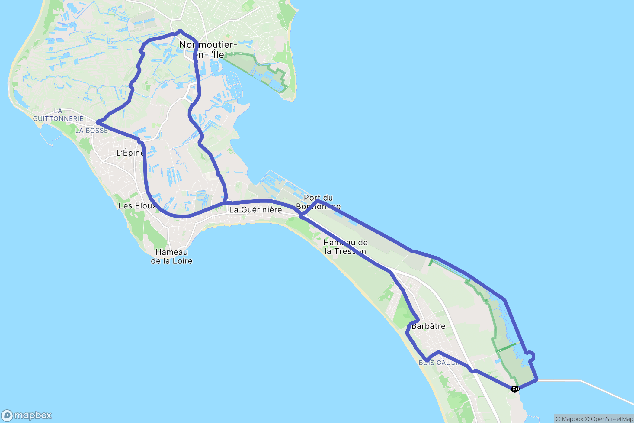 barbâtre : carte du parcours de randonnée - France