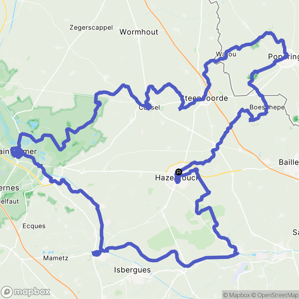 Hazebrouck : carte du parcours de randonnée - France