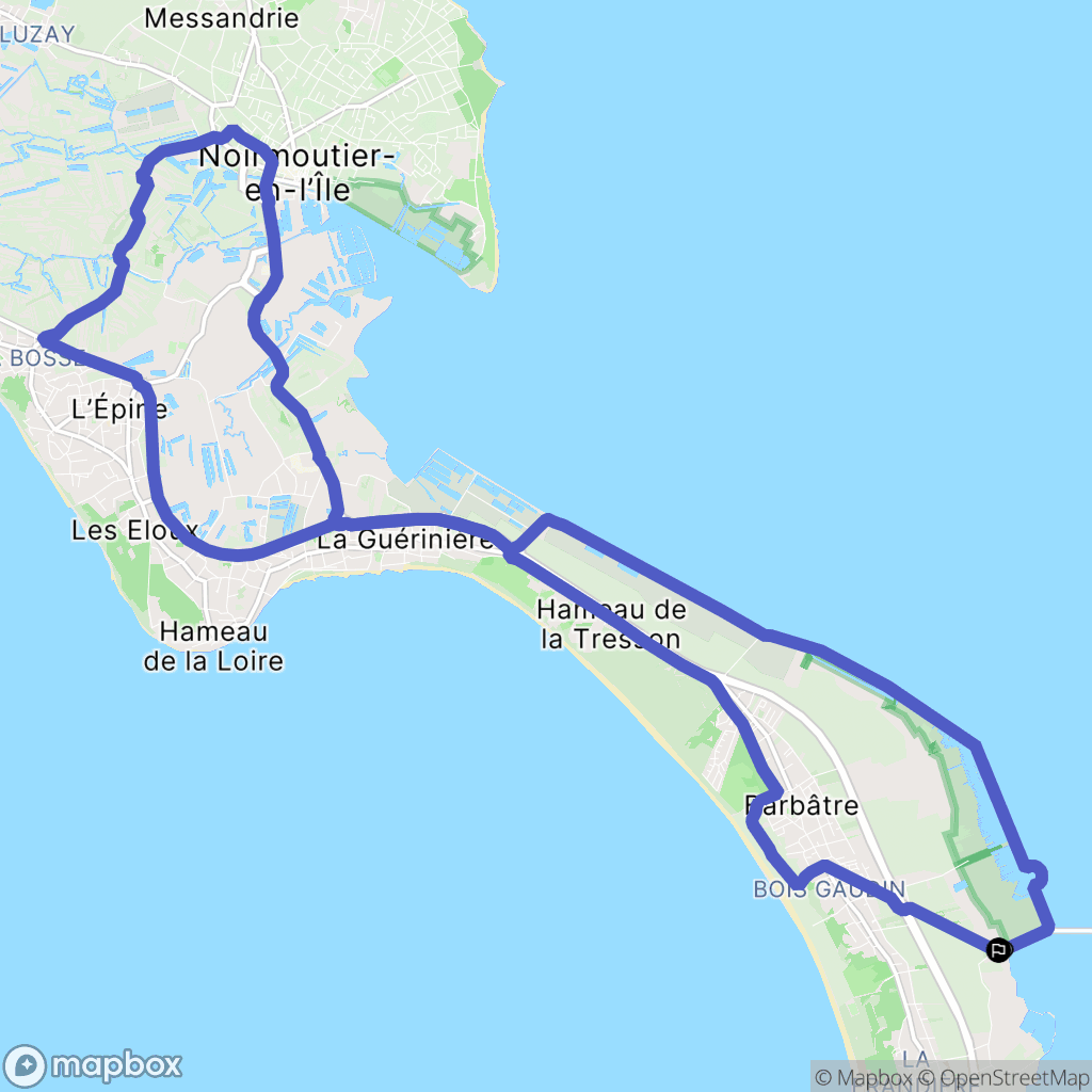 barbâtre : carte du parcours de randonnée - France