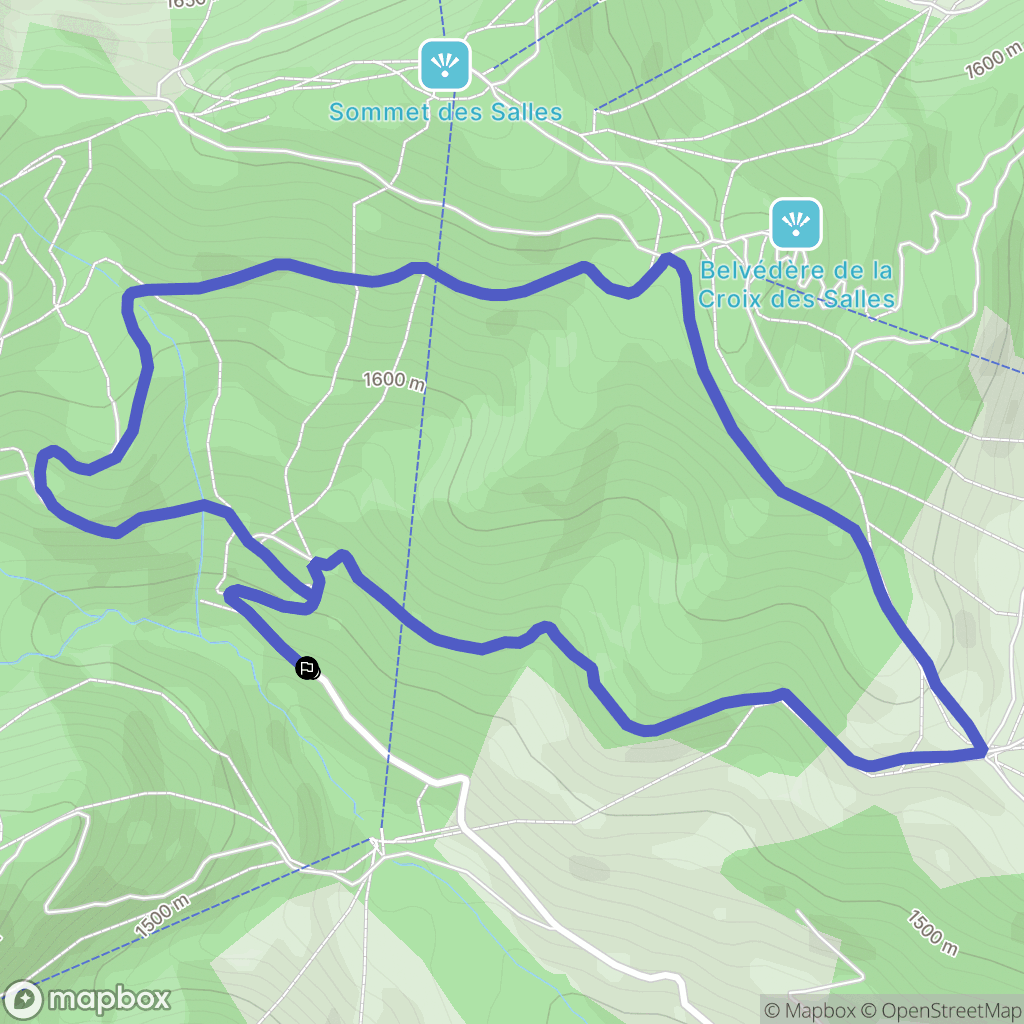 Megève : carte du parcours de randonnée - France