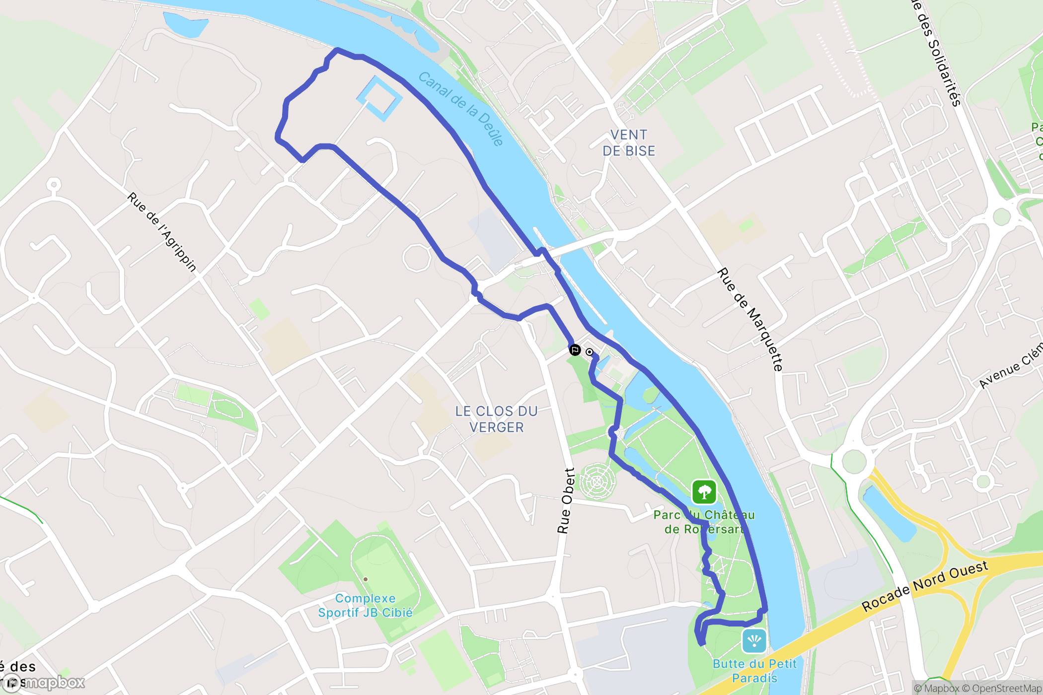 Wambrechies : carte du parcours de randonnée - France