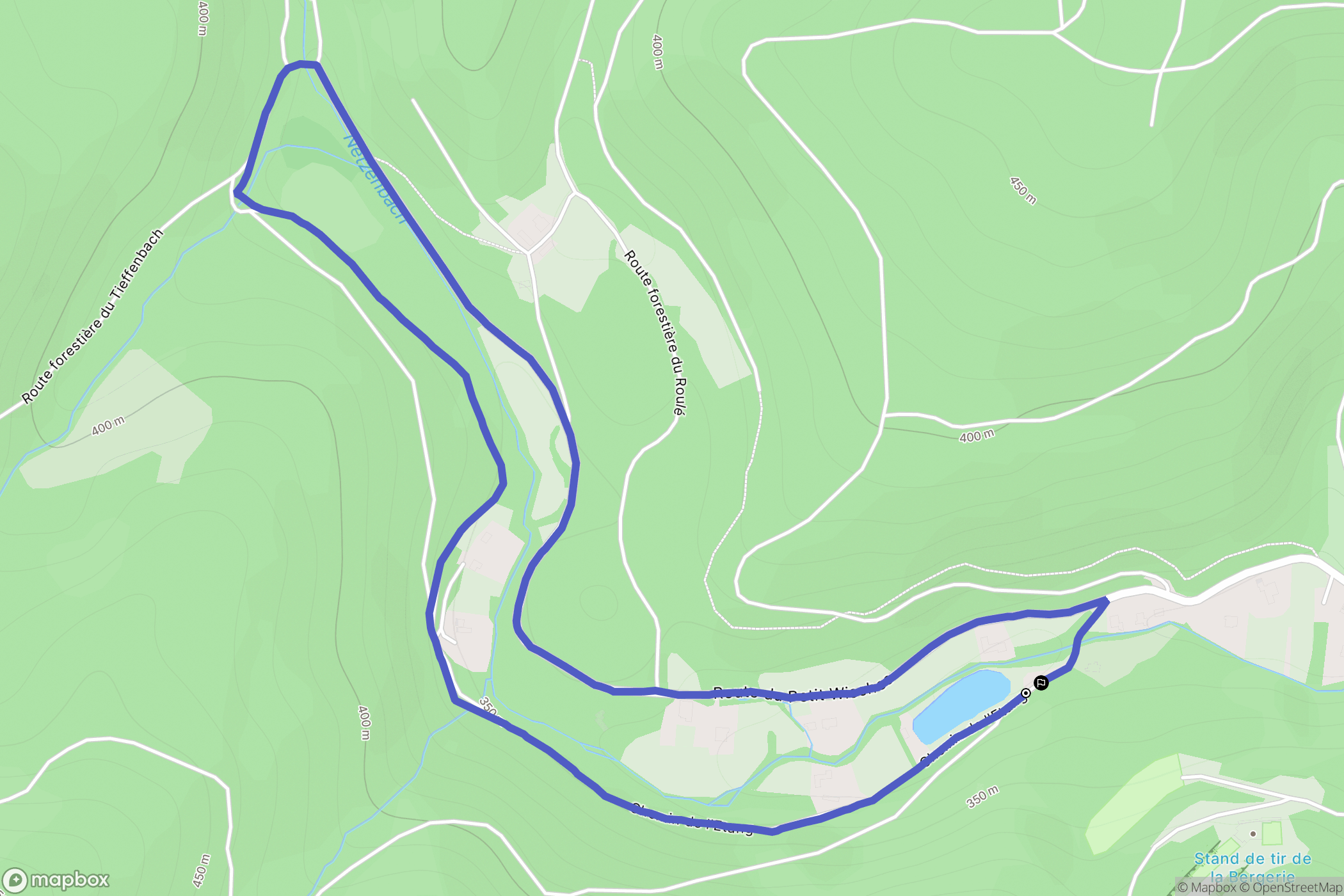Wisches : carte du parcours de randonnée - France
