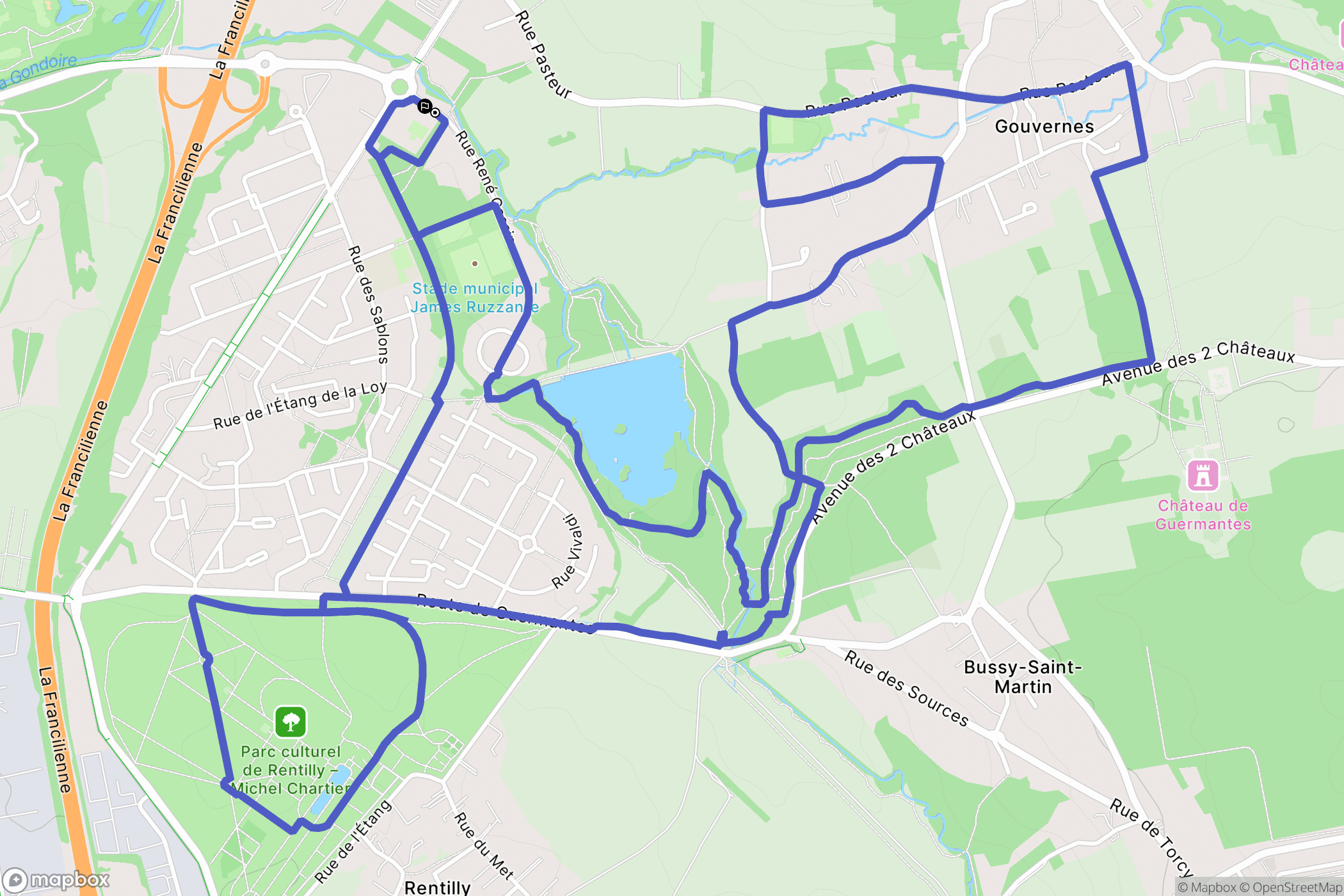 Saint-Thibault-des-Vignes : carte du parcours de randonnée - France