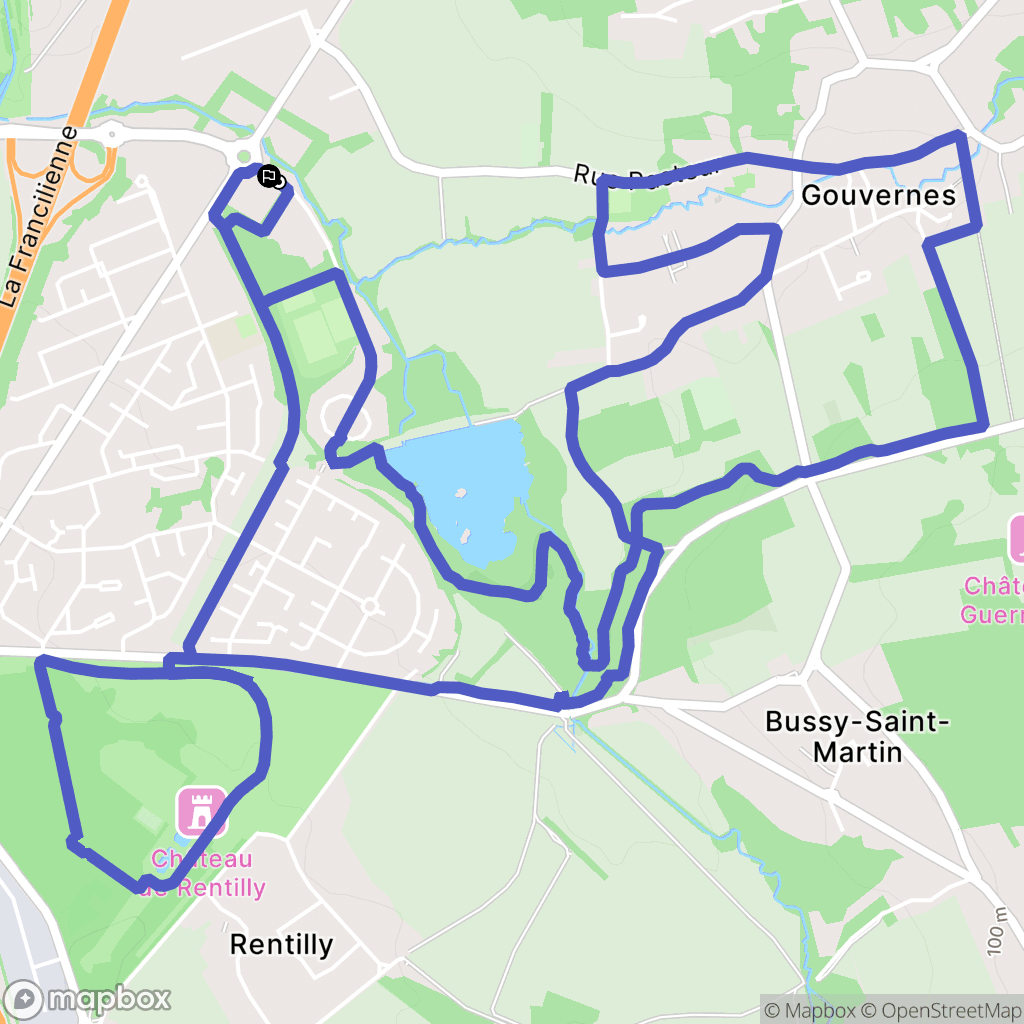 Saint-Thibault-des-Vignes : carte du parcours de randonnée - France