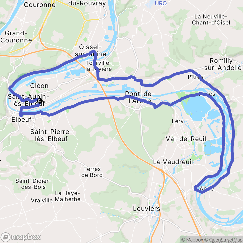 Saint-Aubin-lès-Elbeuf : carte du parcours de randonnée - France