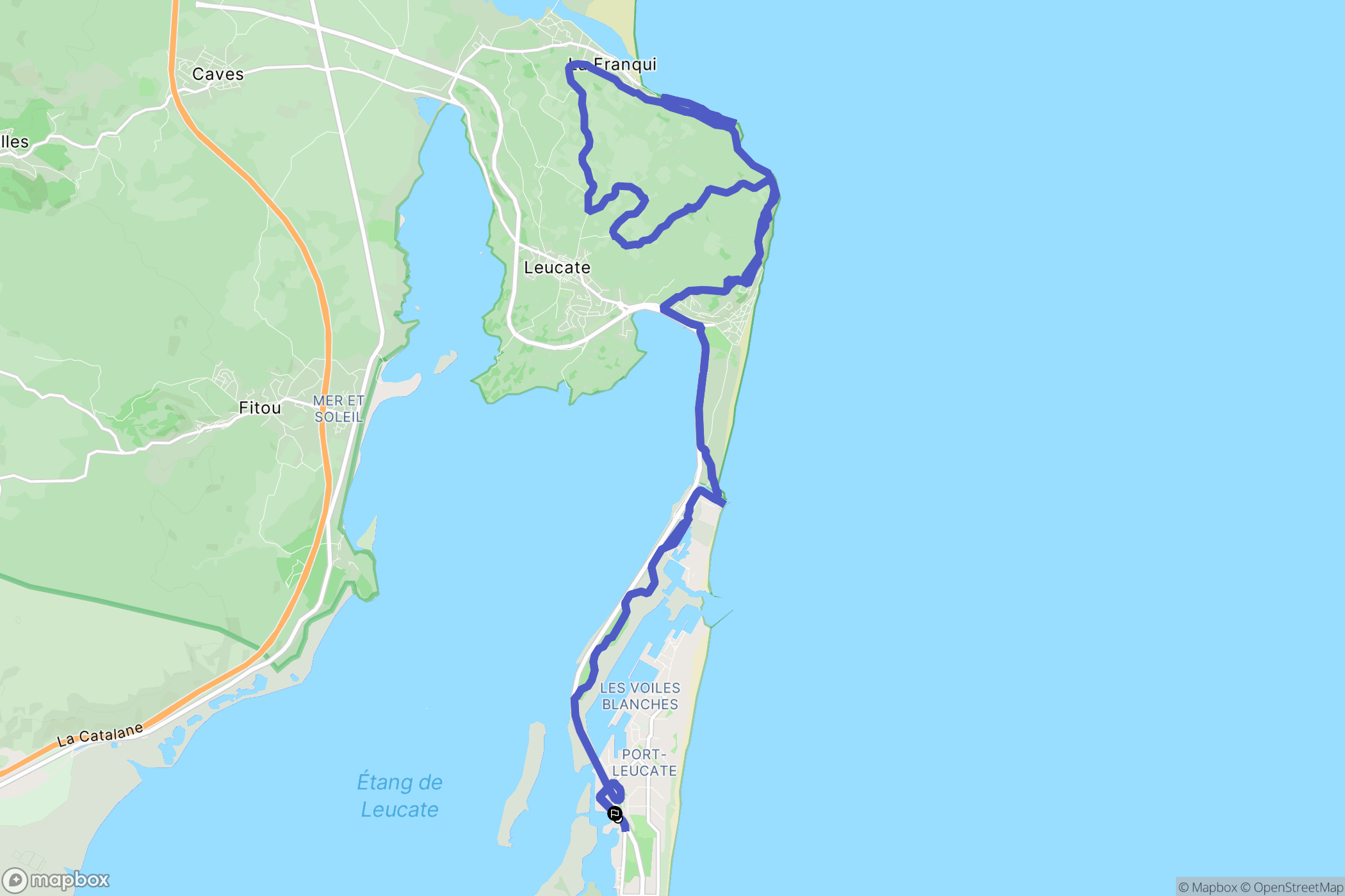 Port Lecat : carte du parcours de randonnée - France