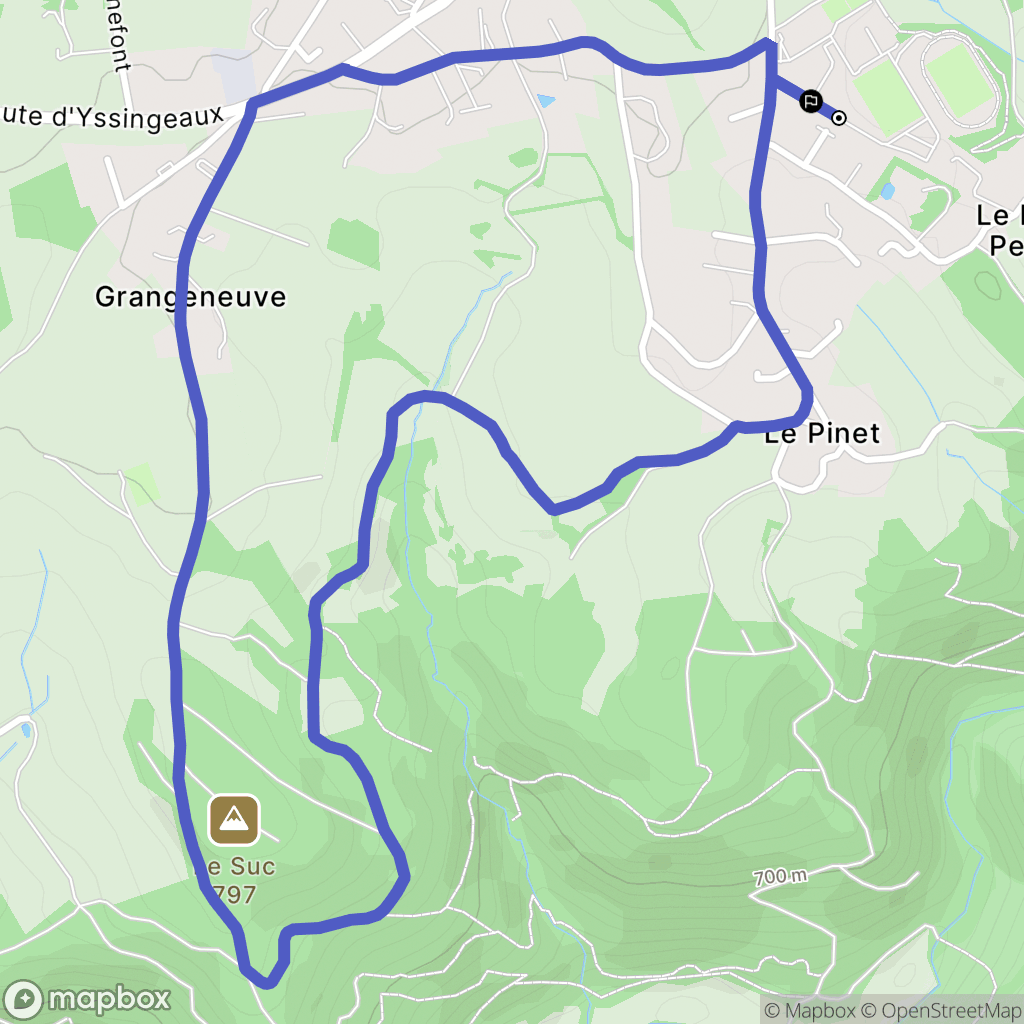 Sainte-Sigolène : carte du parcours de randonnée - France