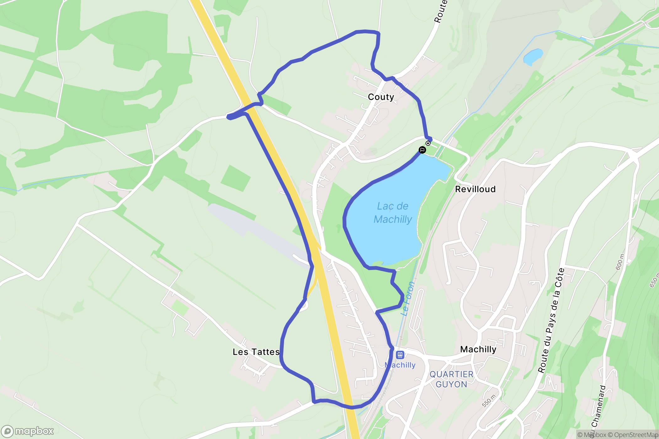 Machilly : carte du parcours de randonnée - France