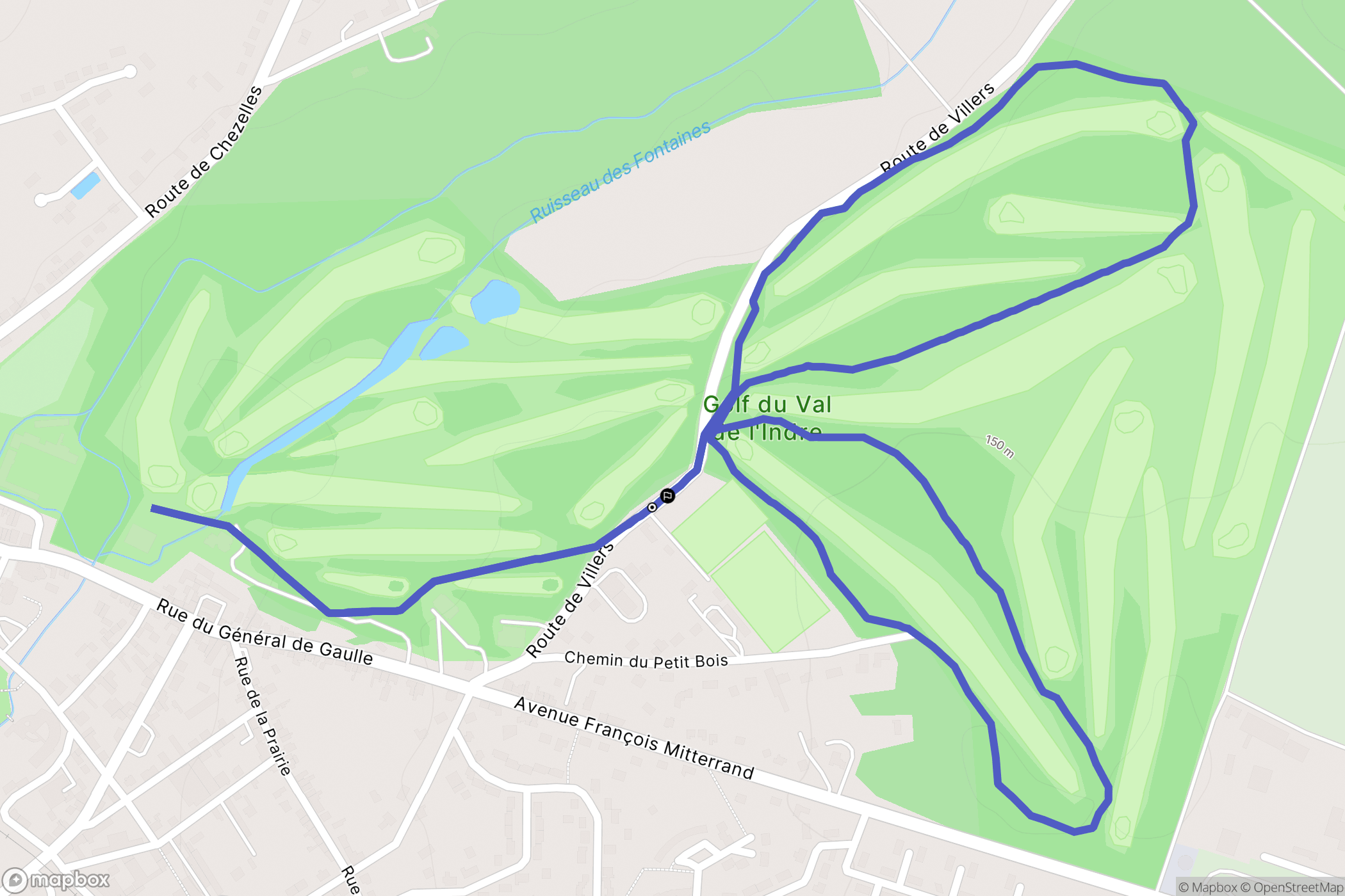 Villedieu-sur-Indre : carte du parcours de randonnée - France