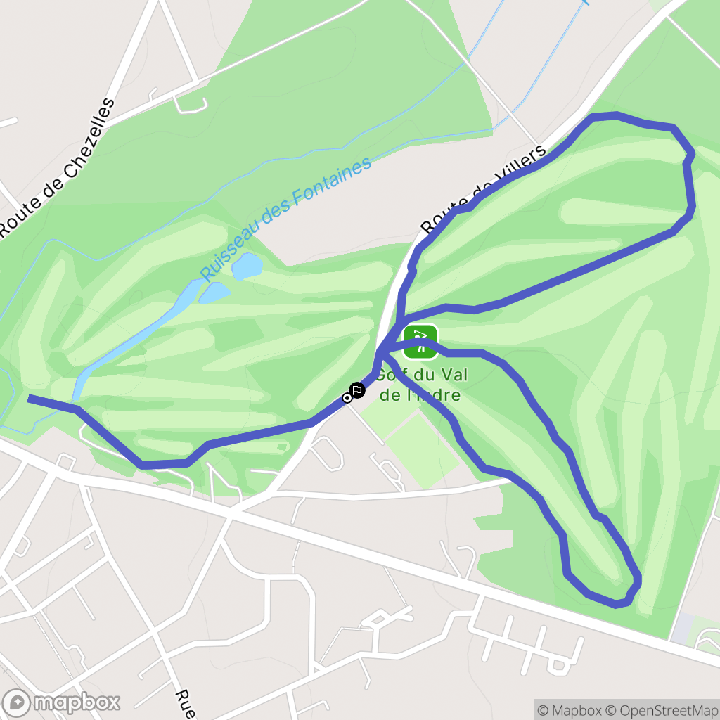 Villedieu-sur-Indre : carte du parcours de randonnée - France