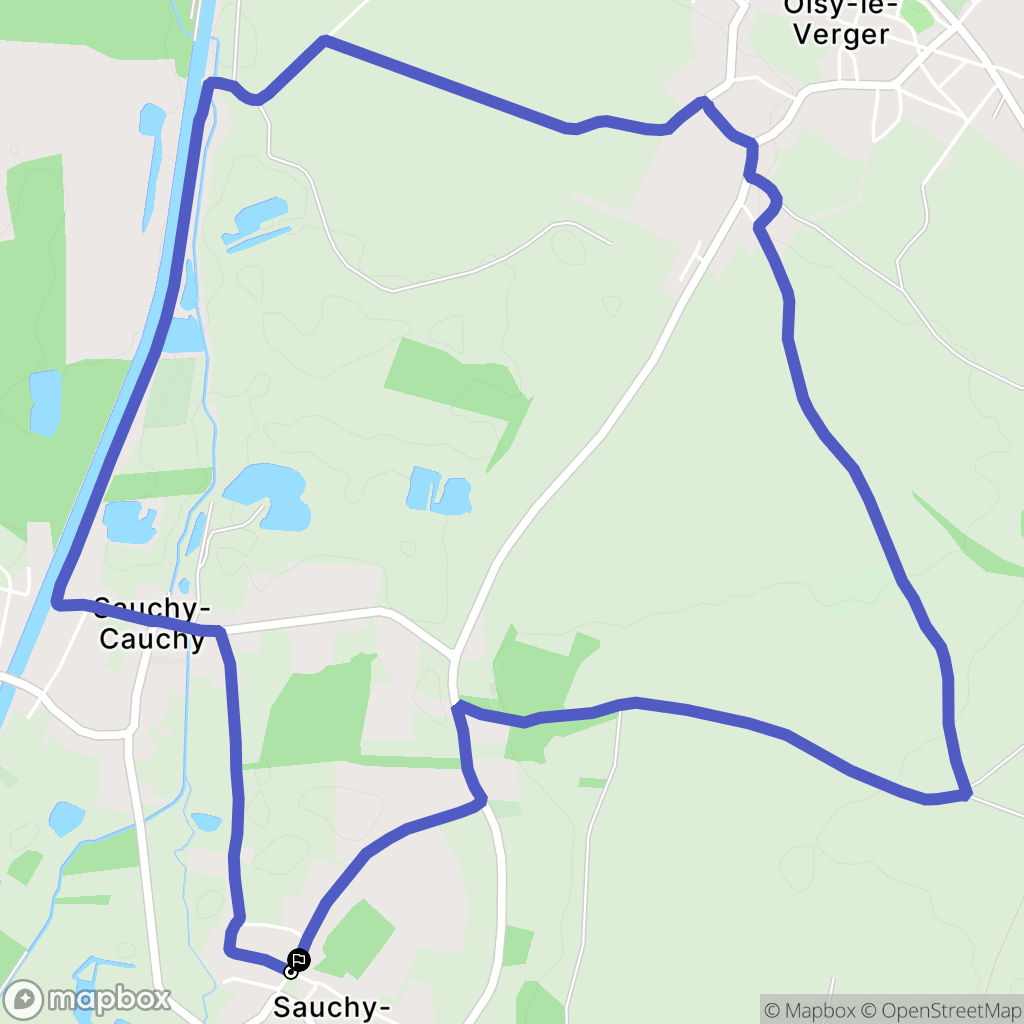 Sauchy-Lestrée : carte du parcours de randonnée - France