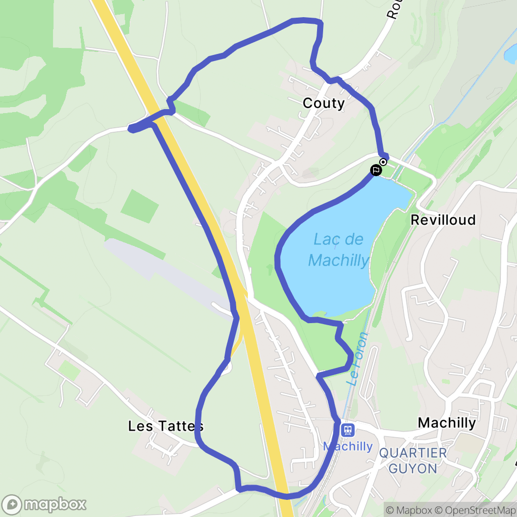 Machilly : carte du parcours de randonnée - France