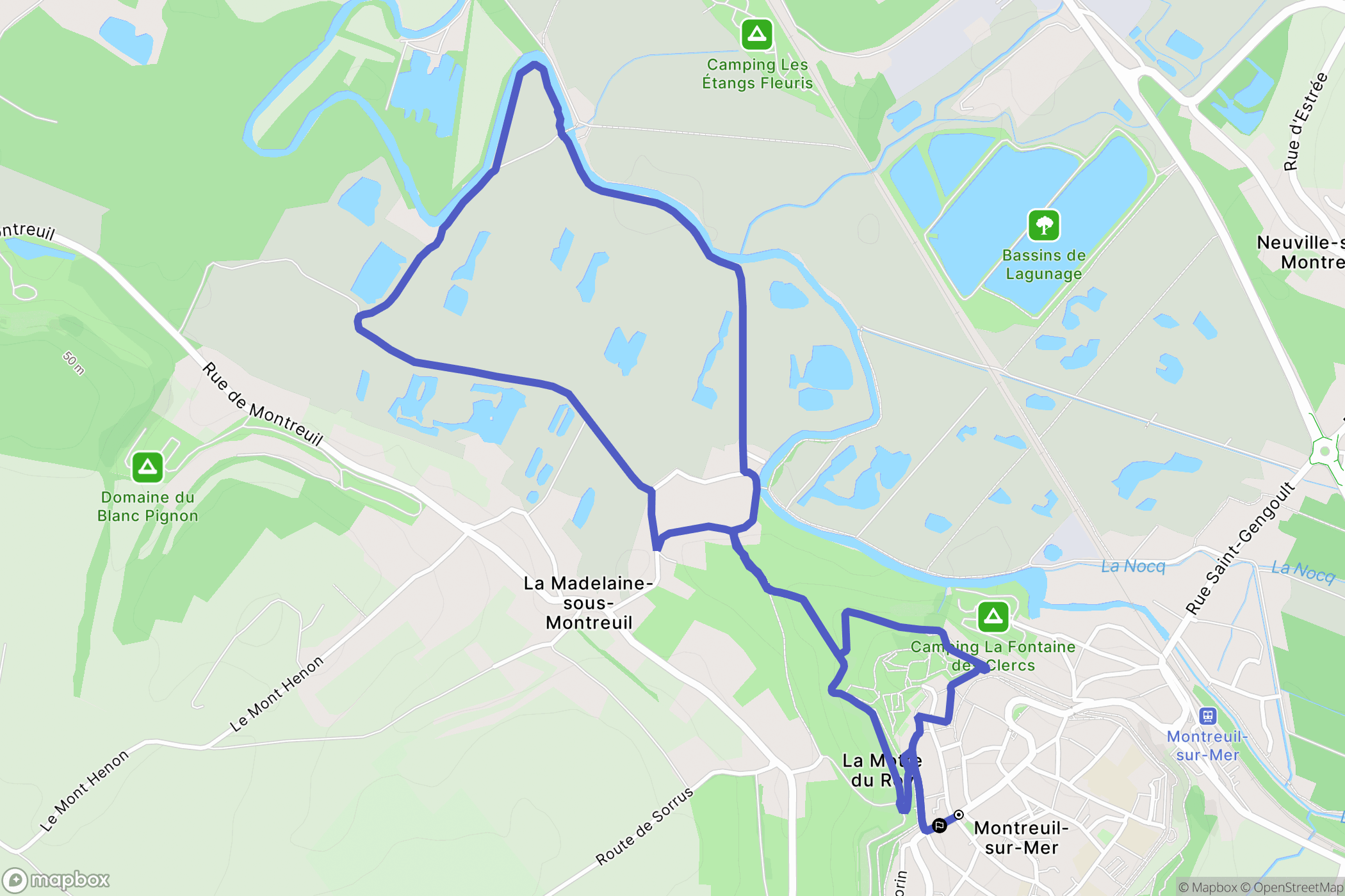 Montreuil-sur-Mer : carte du parcours de randonnée - France