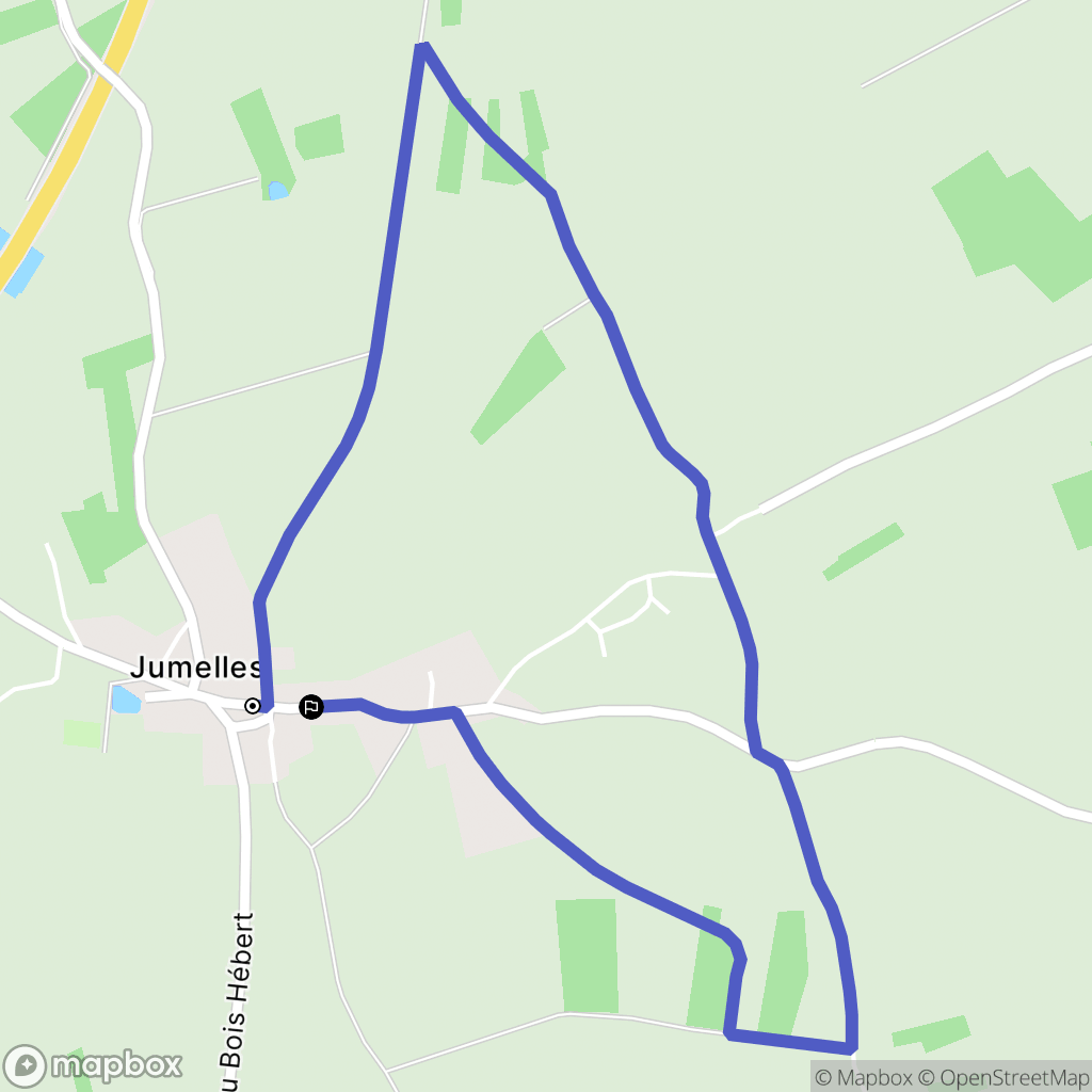 Jumelles : carte du parcours de randonnée - France