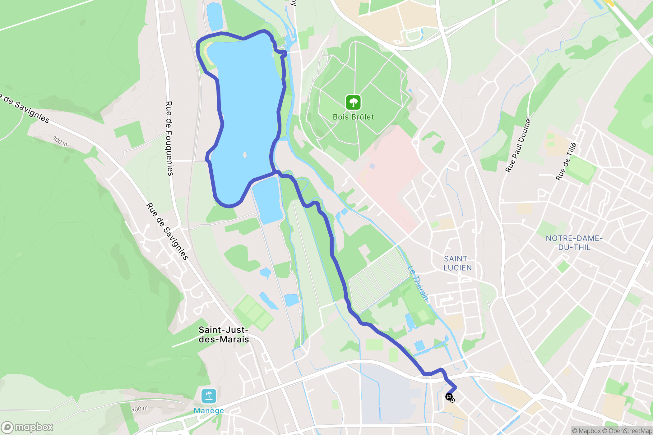 Beauvais : carte du parcours de randonnée - France