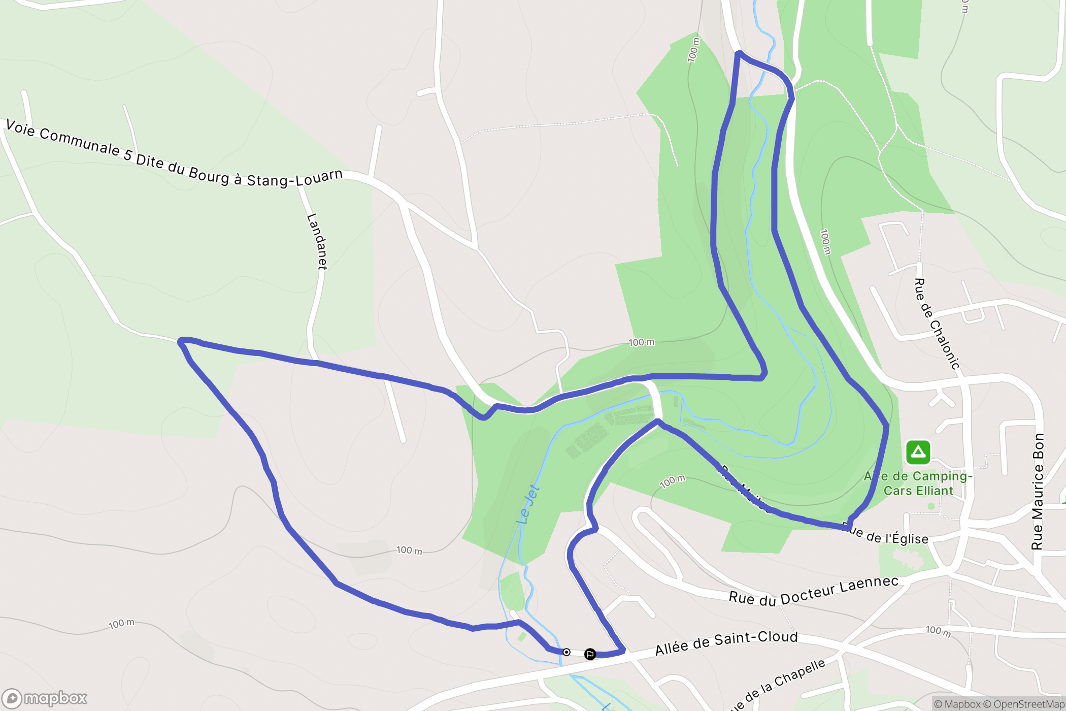 Elliant : carte du parcours de randonnée - France