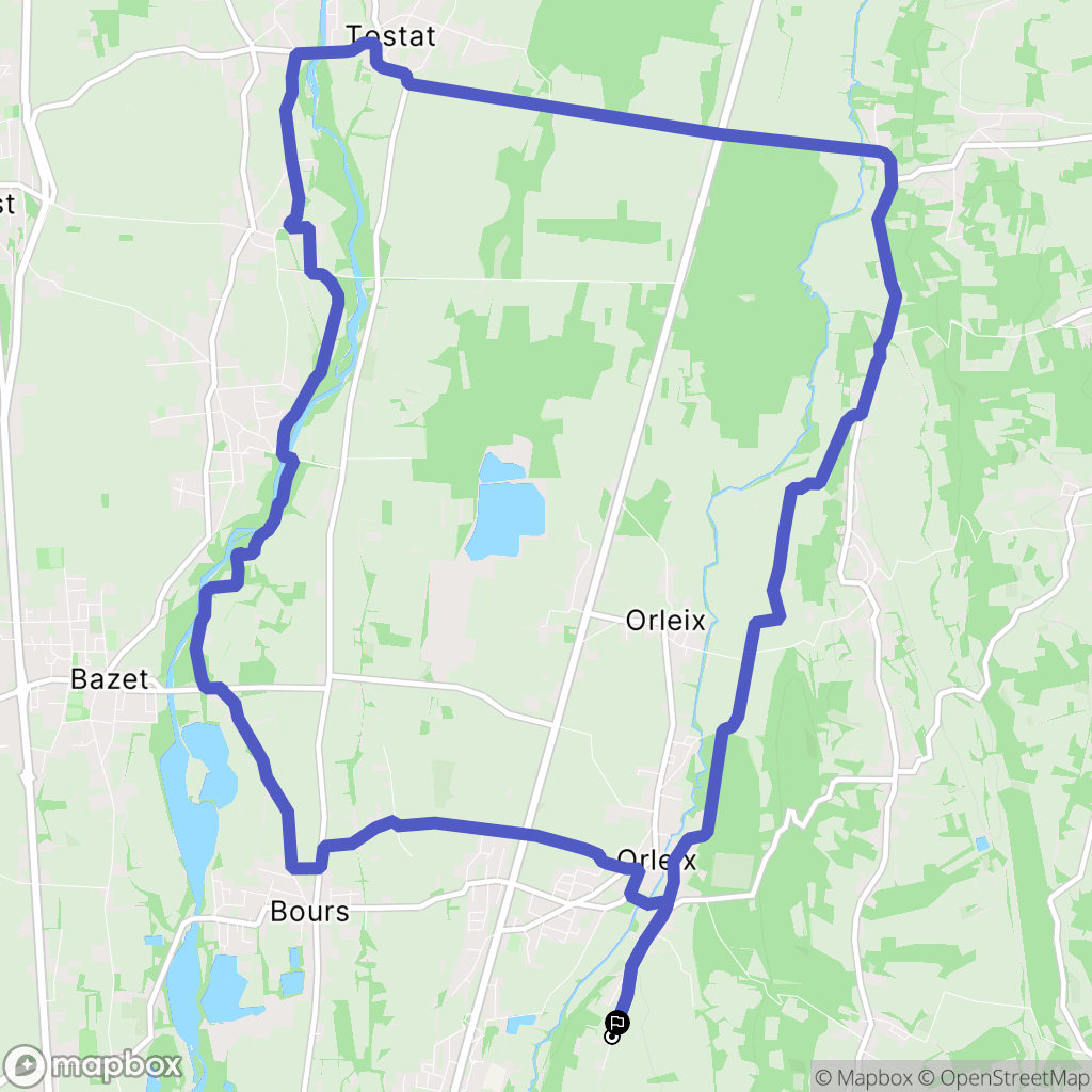 Orleix : carte du parcours de randonnée - France