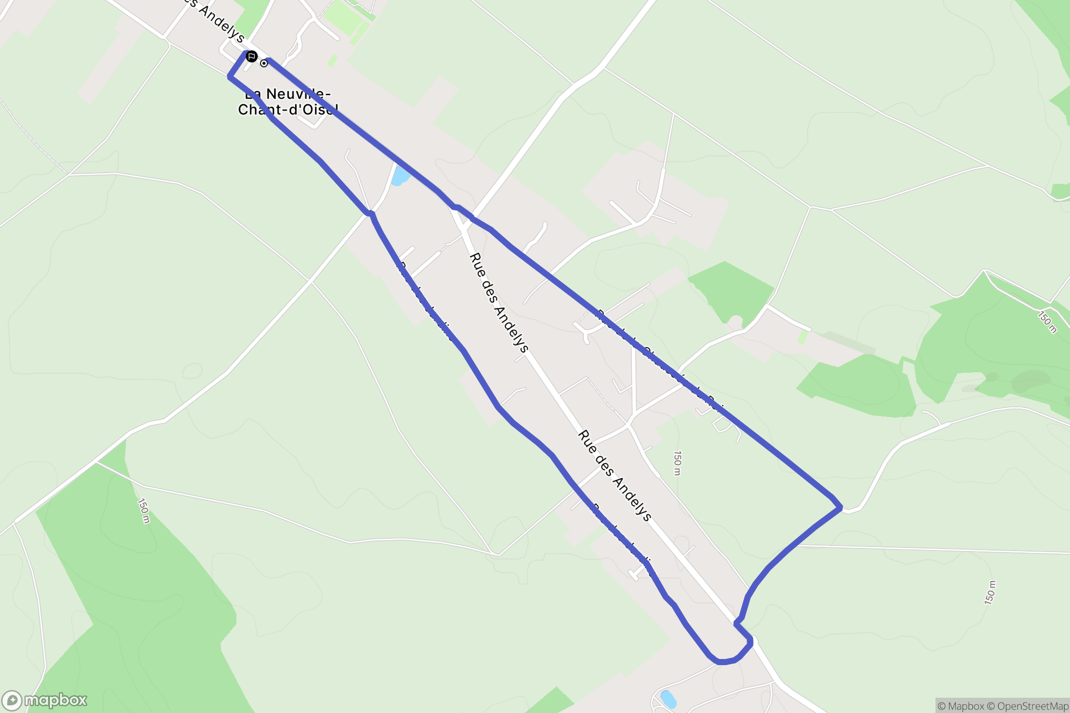 La Neuville-Chant-d'Oisel : carte du parcours de randonnée - France