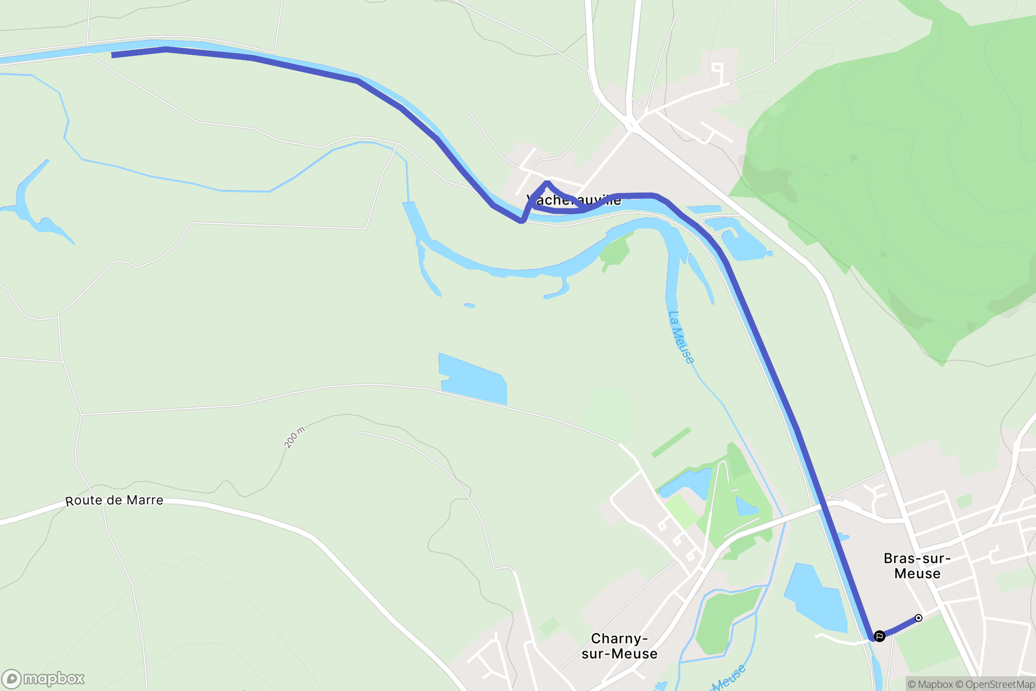 Bras-sur-Meuse : carte du parcours de randonnée - France